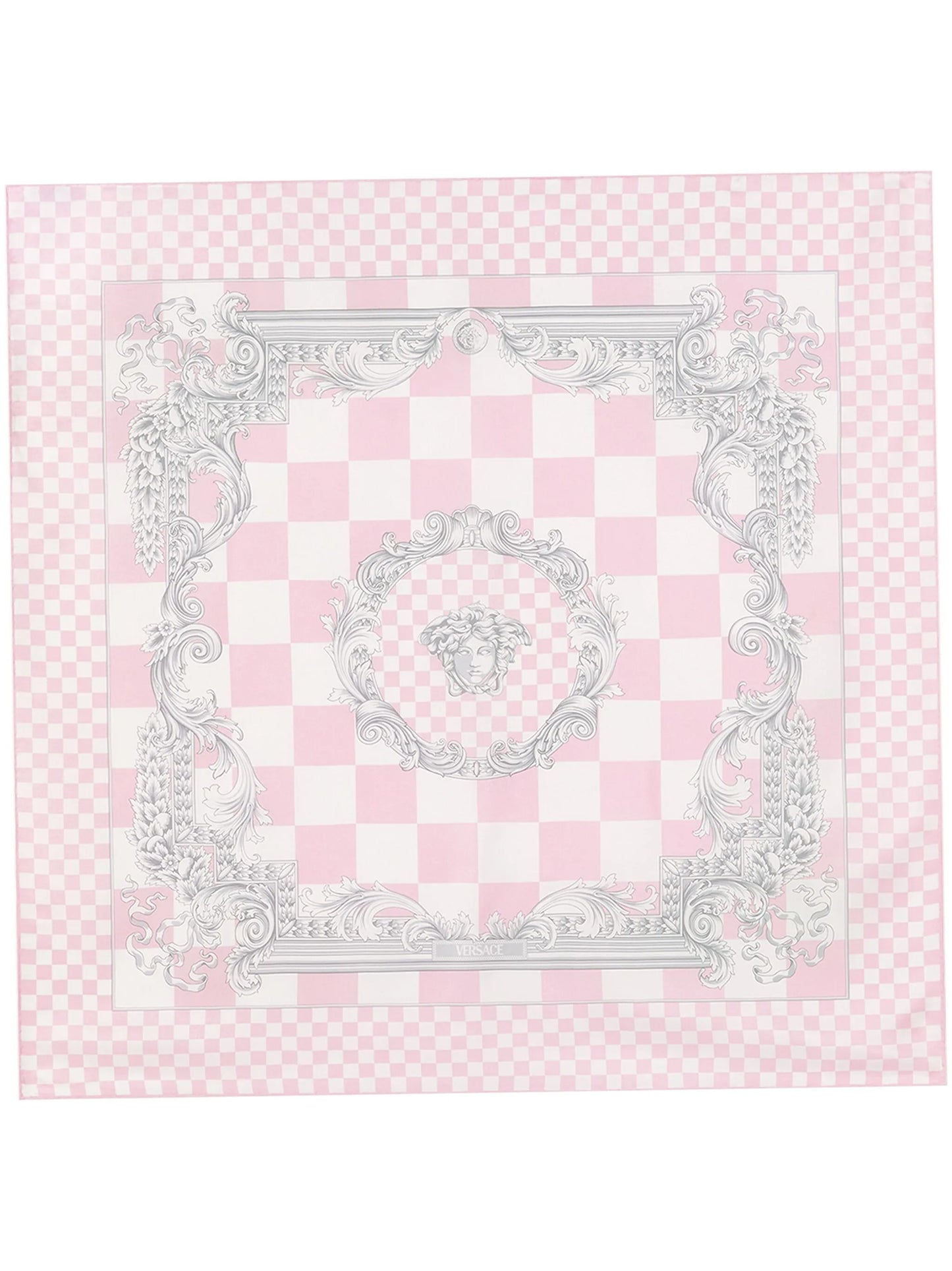 logo-print silk scarf