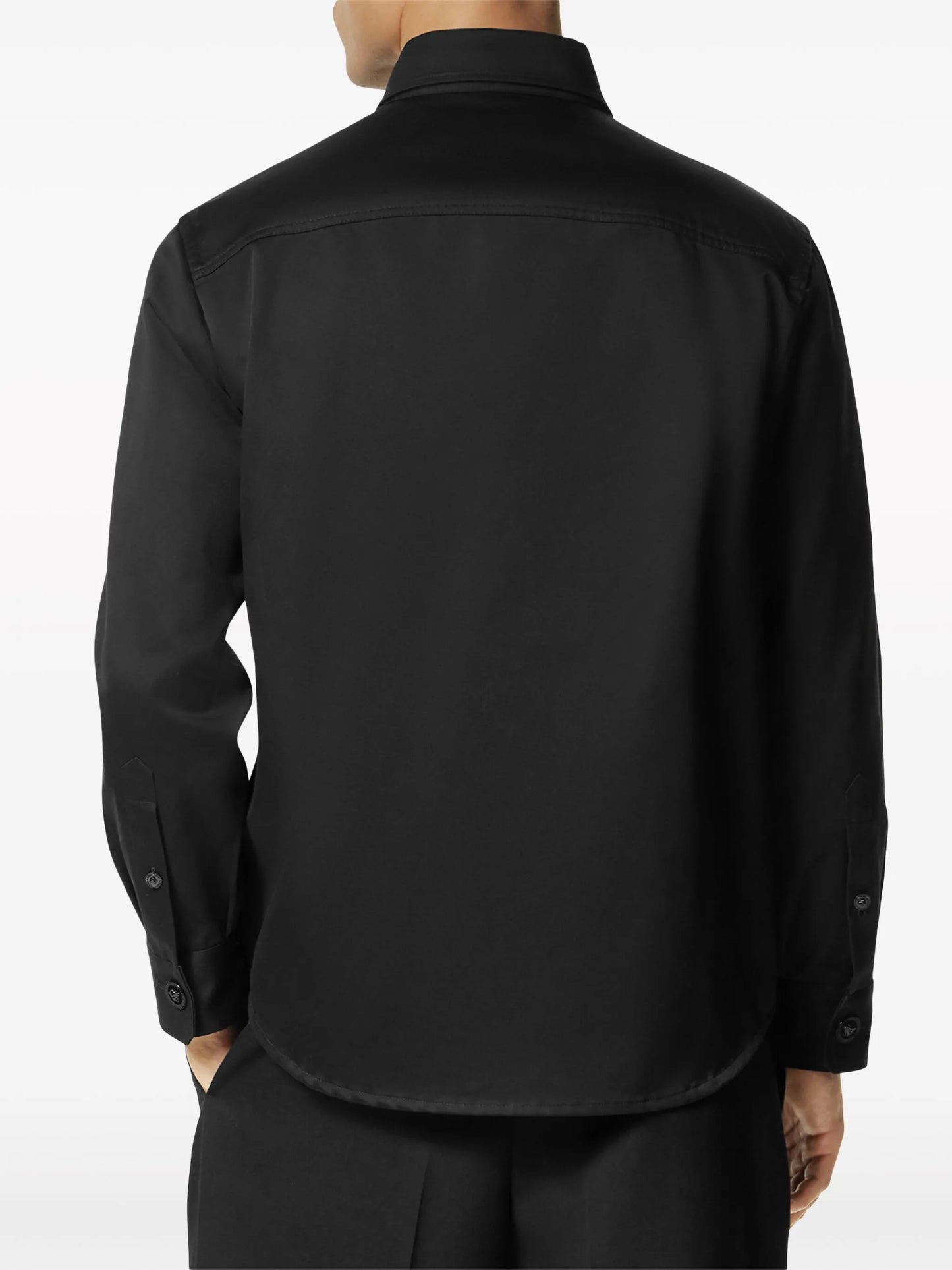 Medusa-button cotton shirt jacket