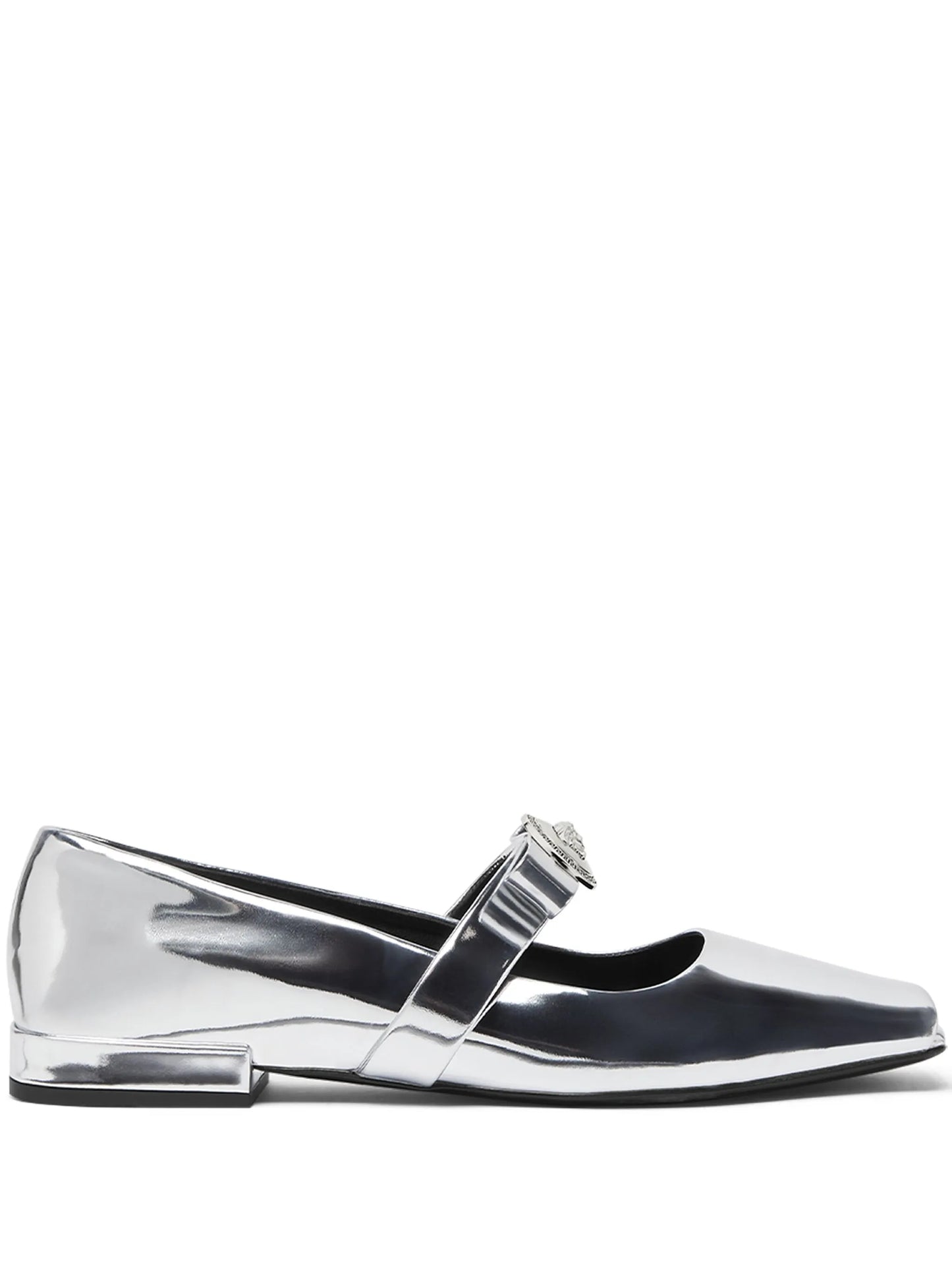 Gianni Ribbon metallic ballerina shoes