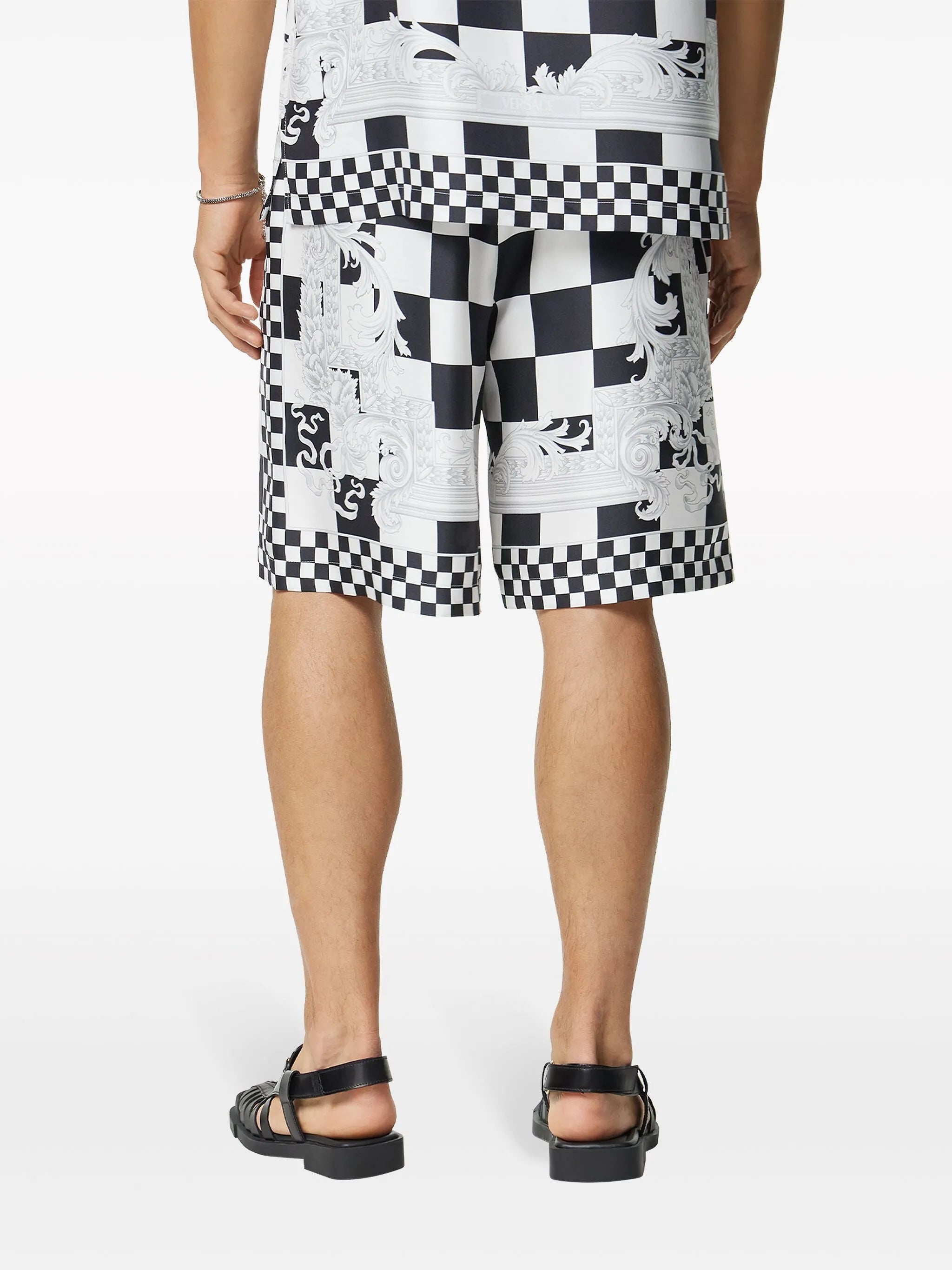 Barocco check-print shorts