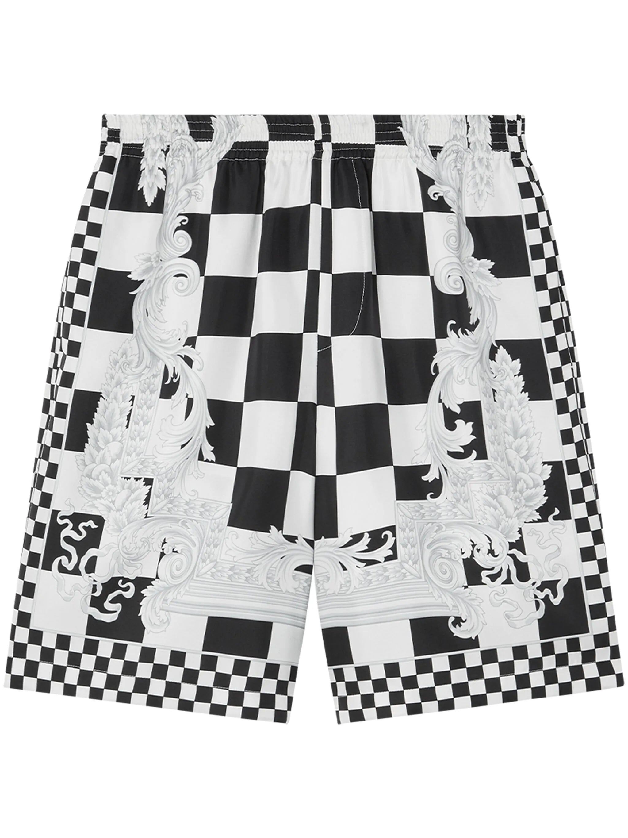 Barocco check-print shorts