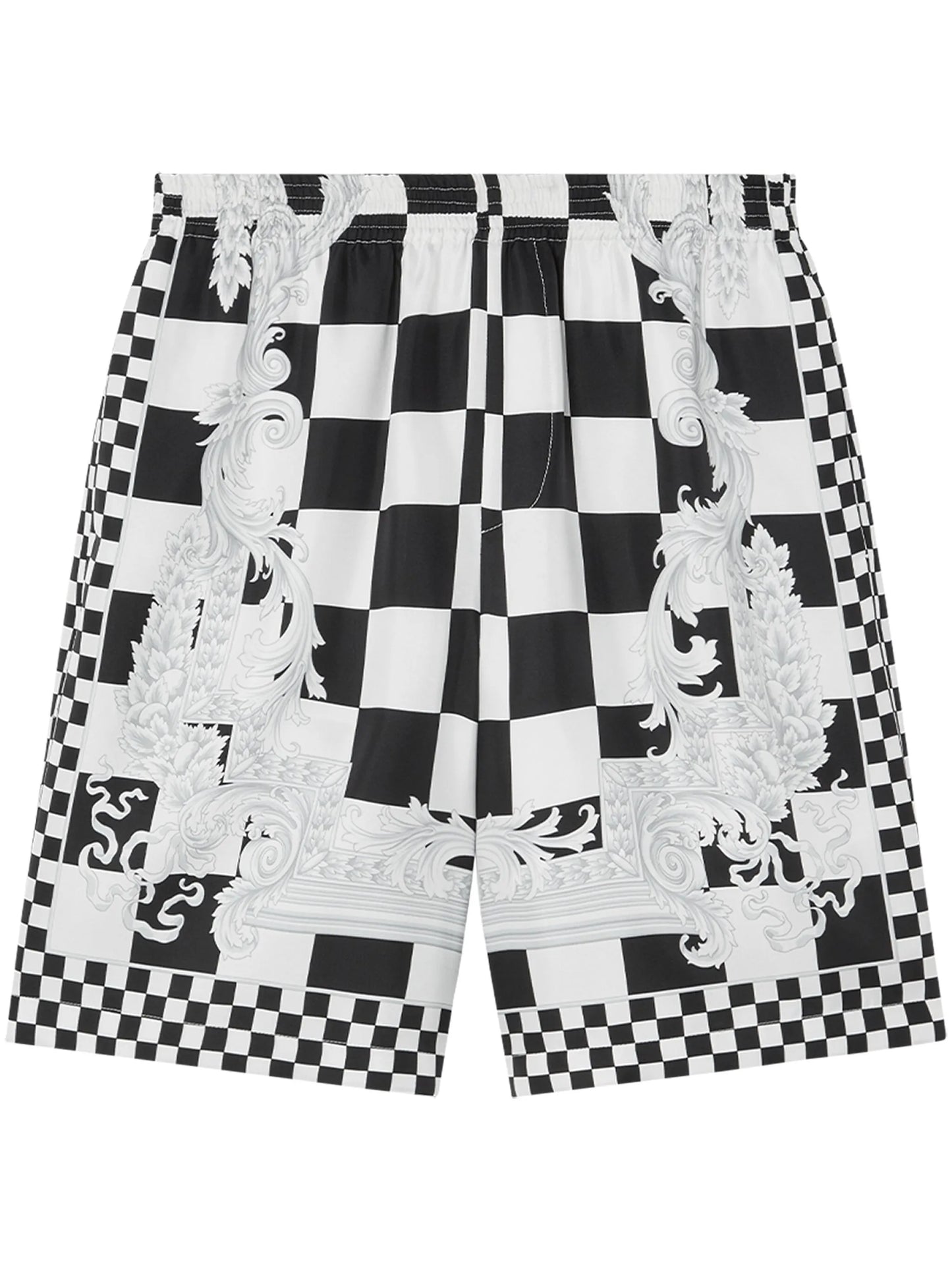 Barocco check-print shorts
