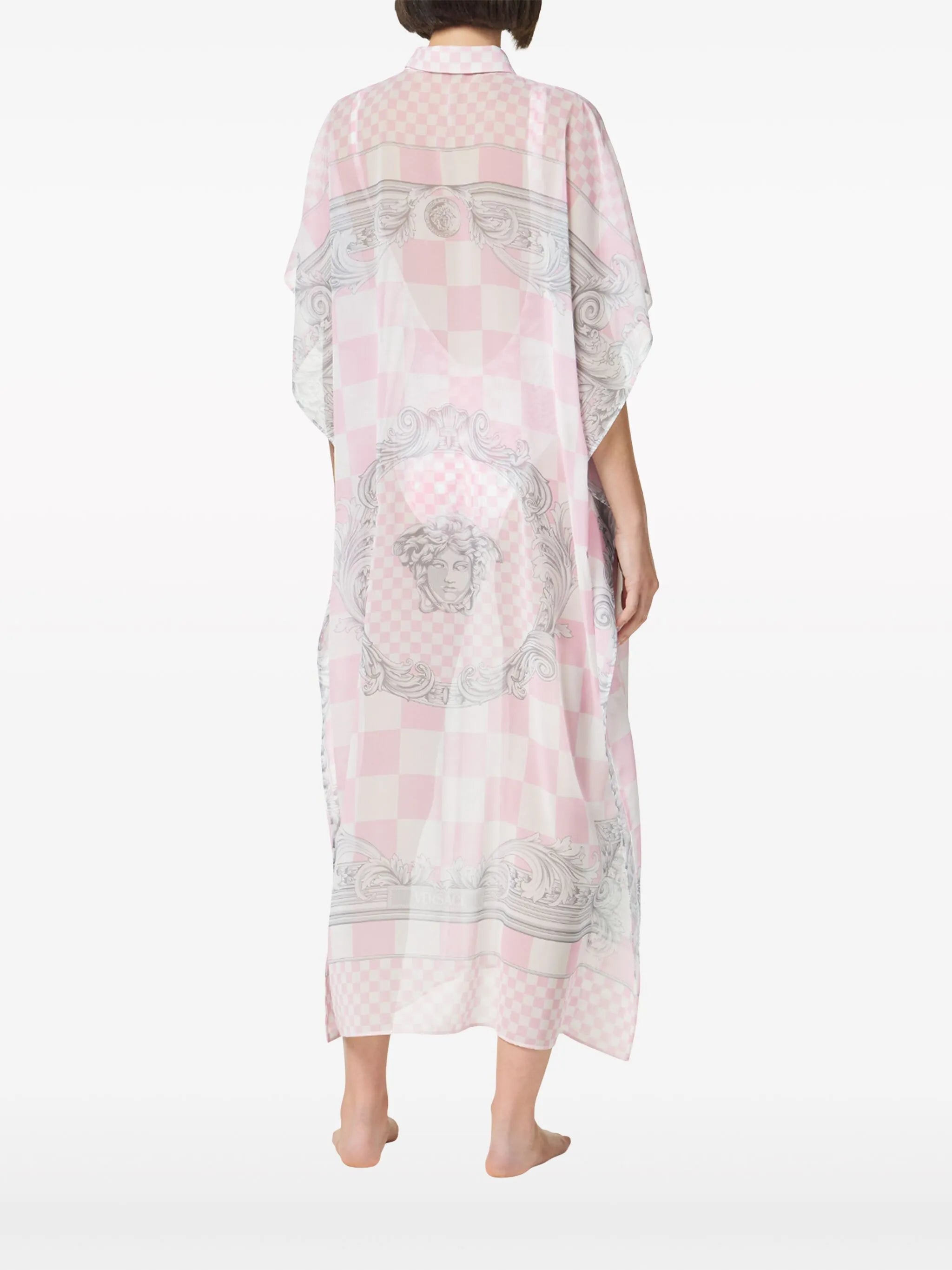 Barocco check-print shirtdress