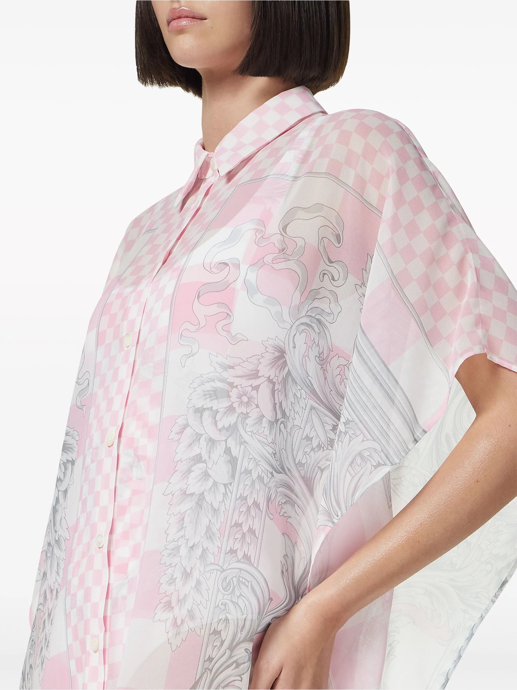 Barocco check-print shirtdress