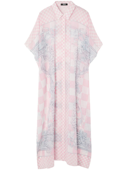 Barocco check-print shirtdress