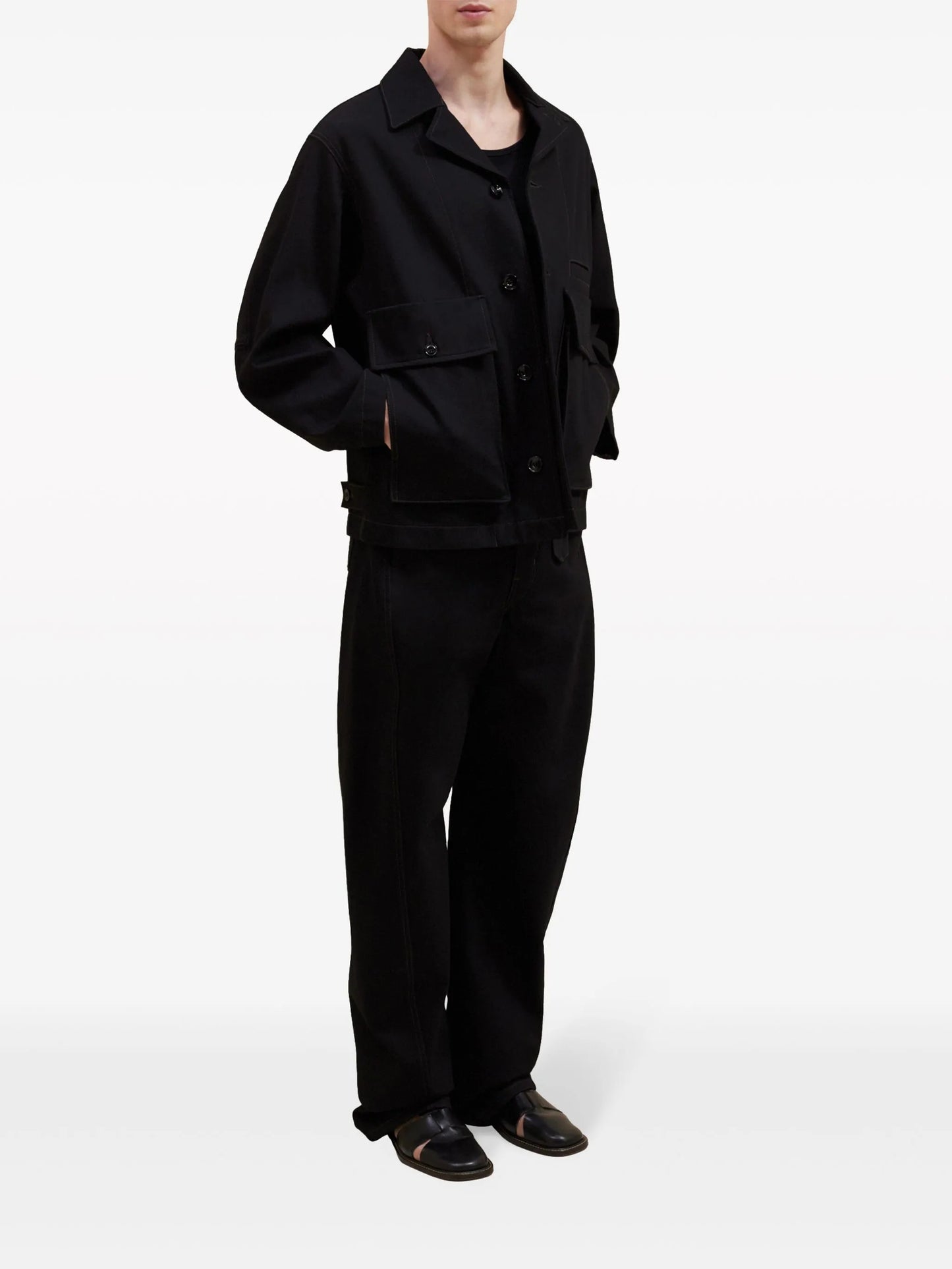 Boxy cotton shirt jacket