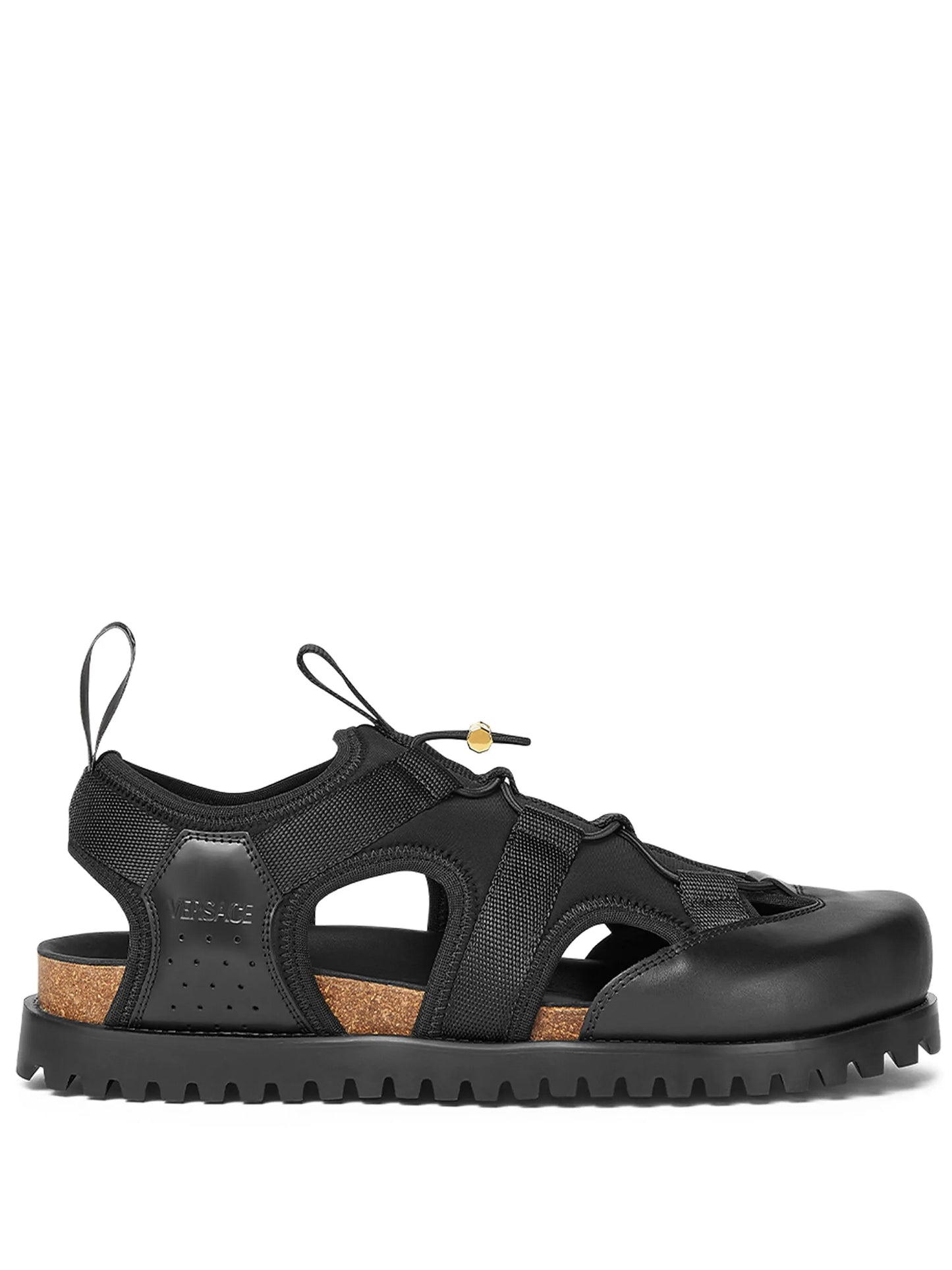 logo-debossed caged sandals