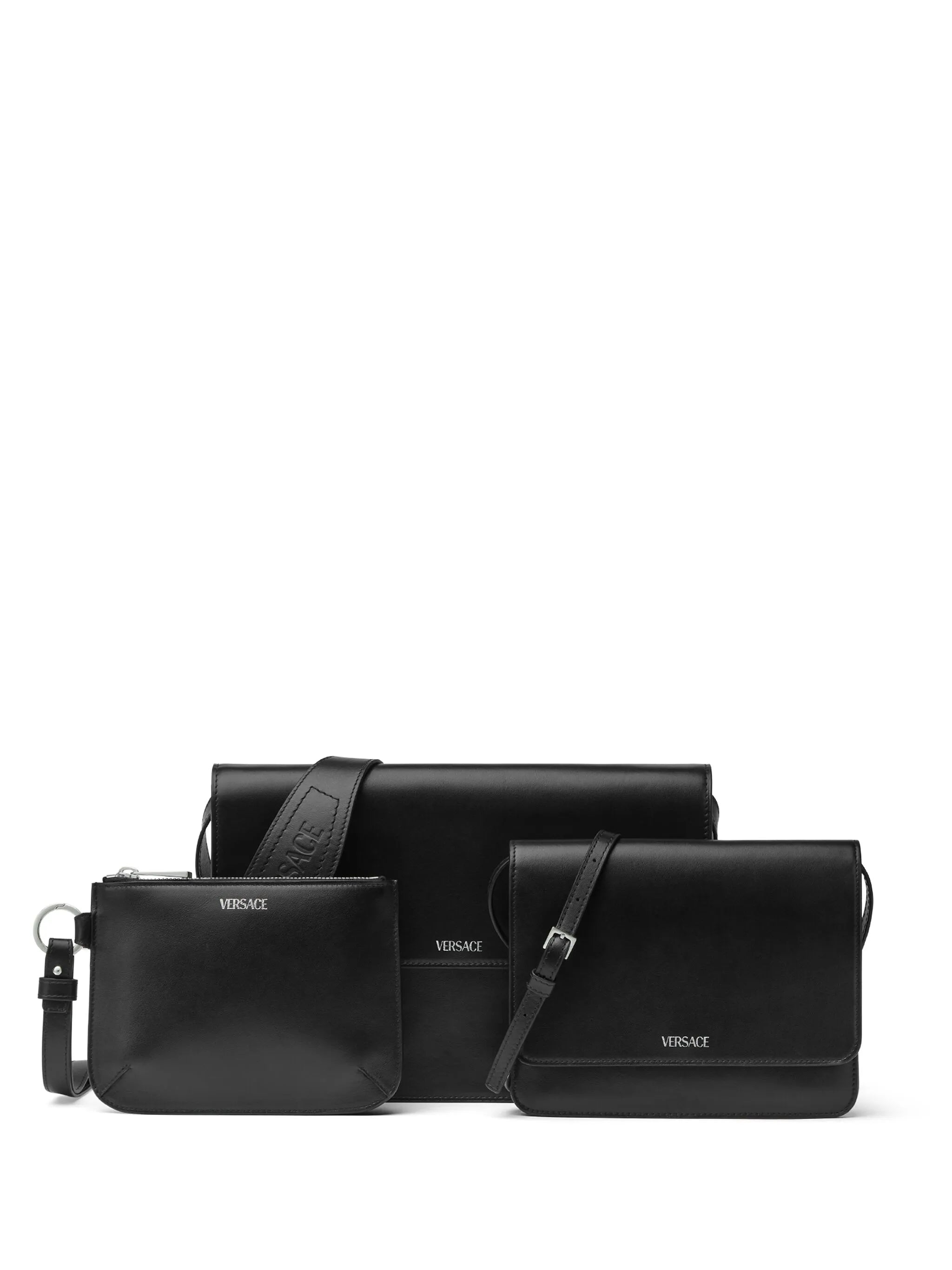 logo-appliqué leather shoulder bag