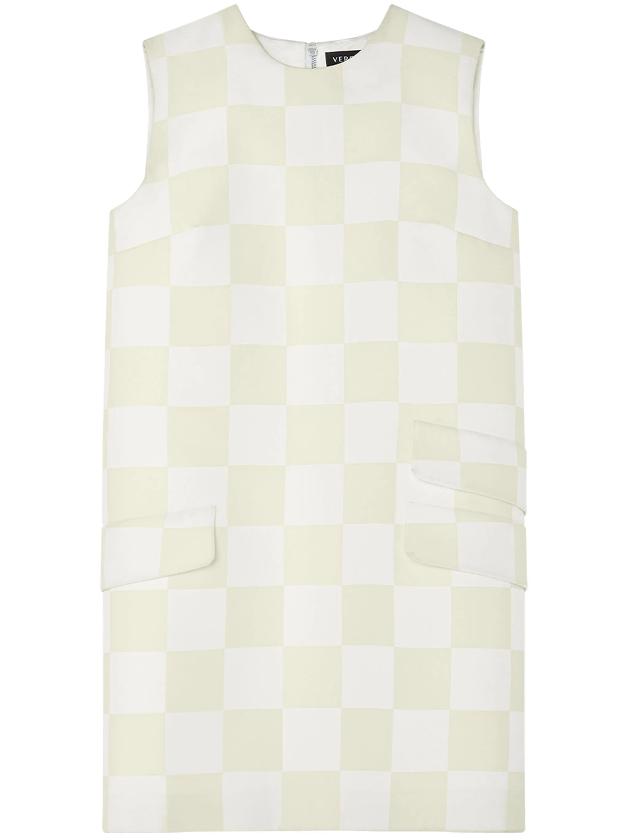 checkerboard-print minidress