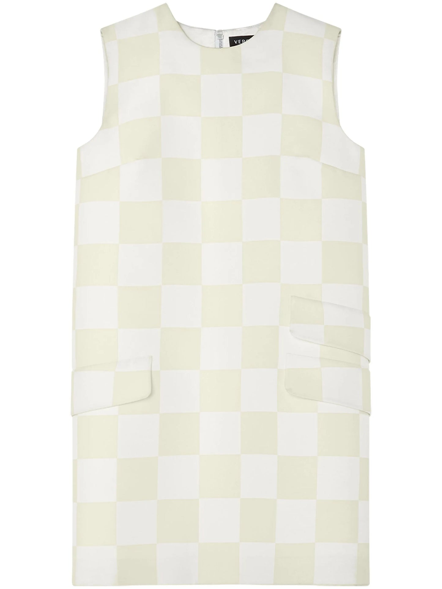 checkerboard-print minidress