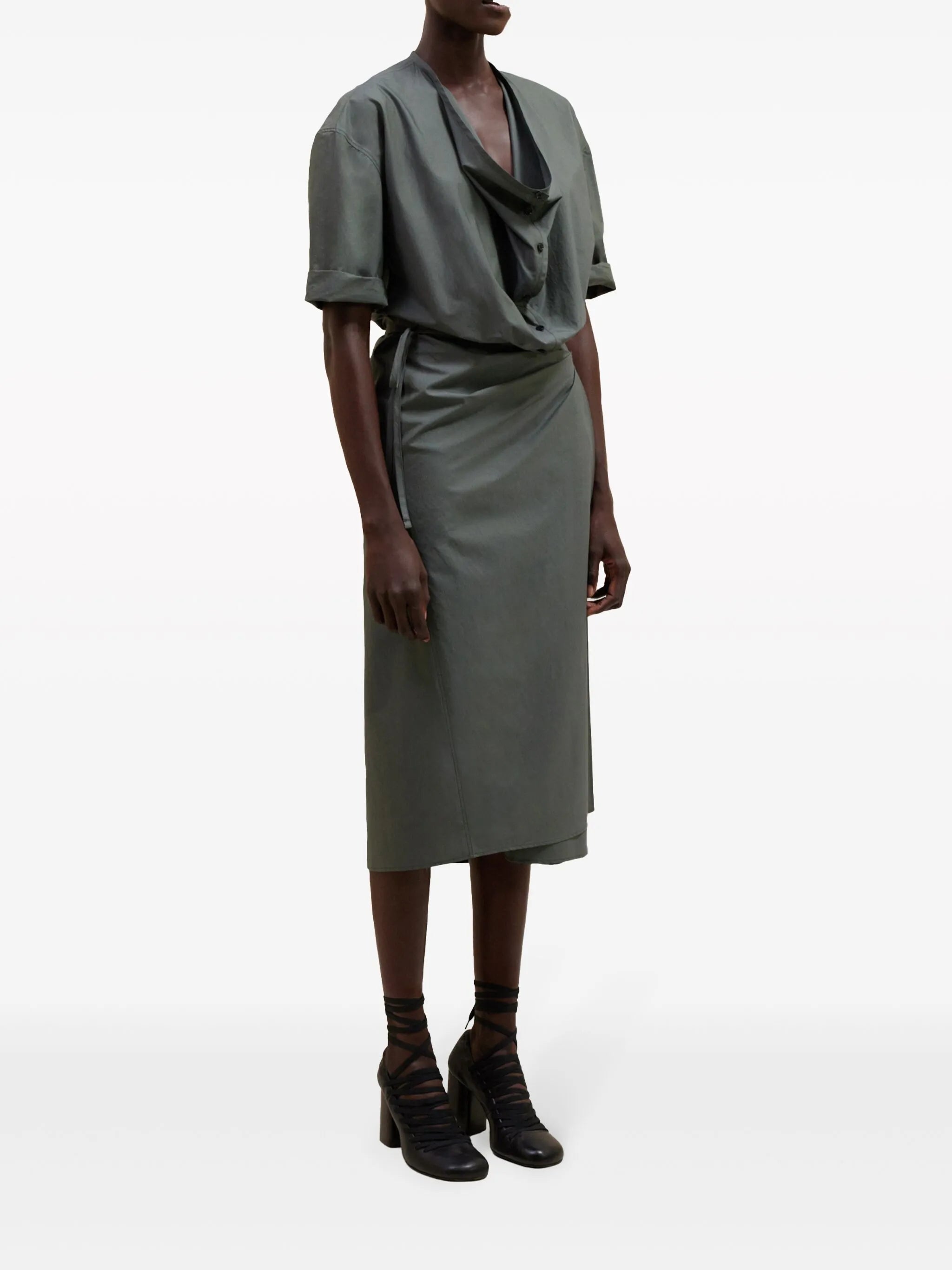 short-sleeve wrap dress