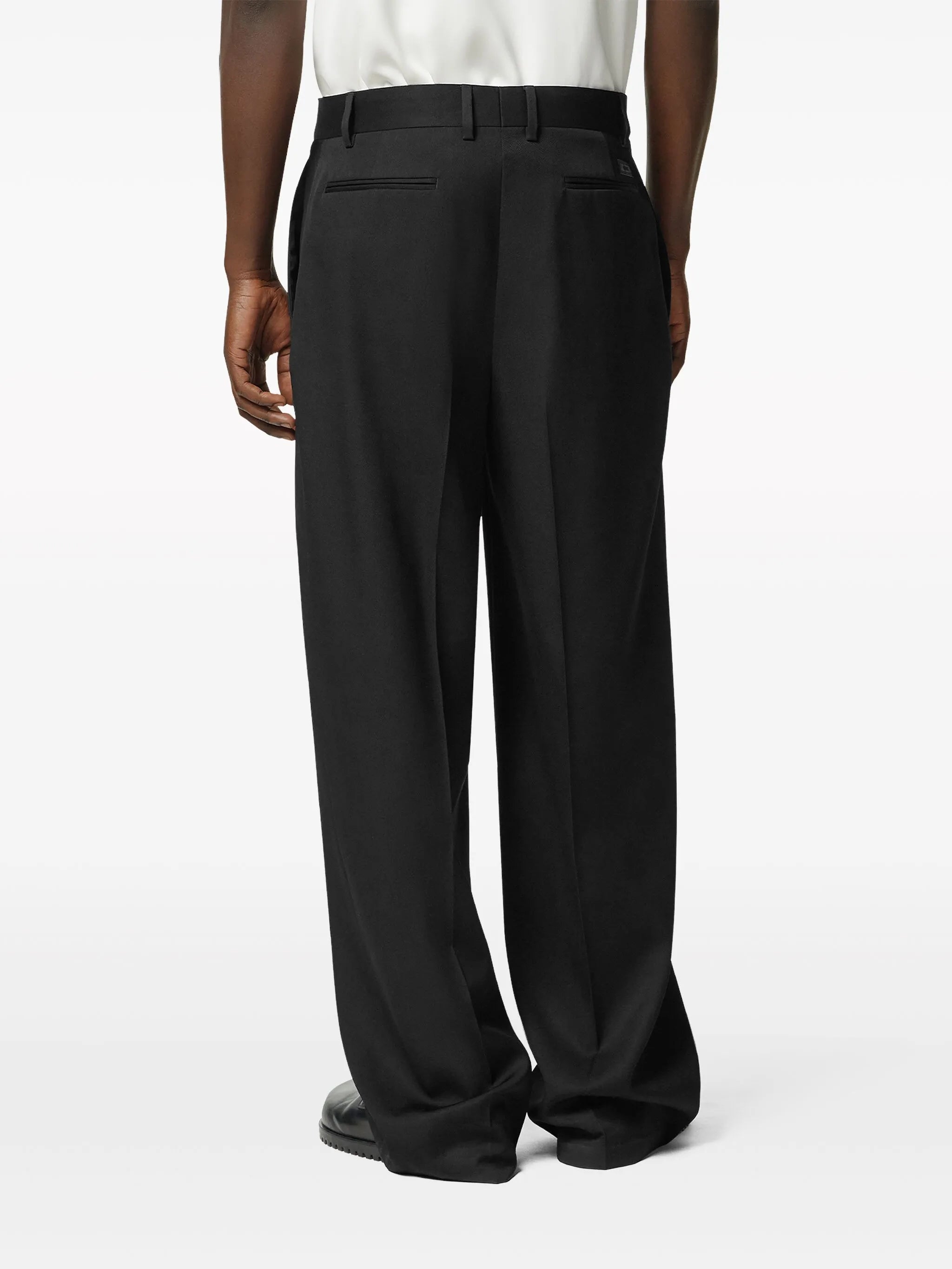 wide-leg virgin-wool trousers