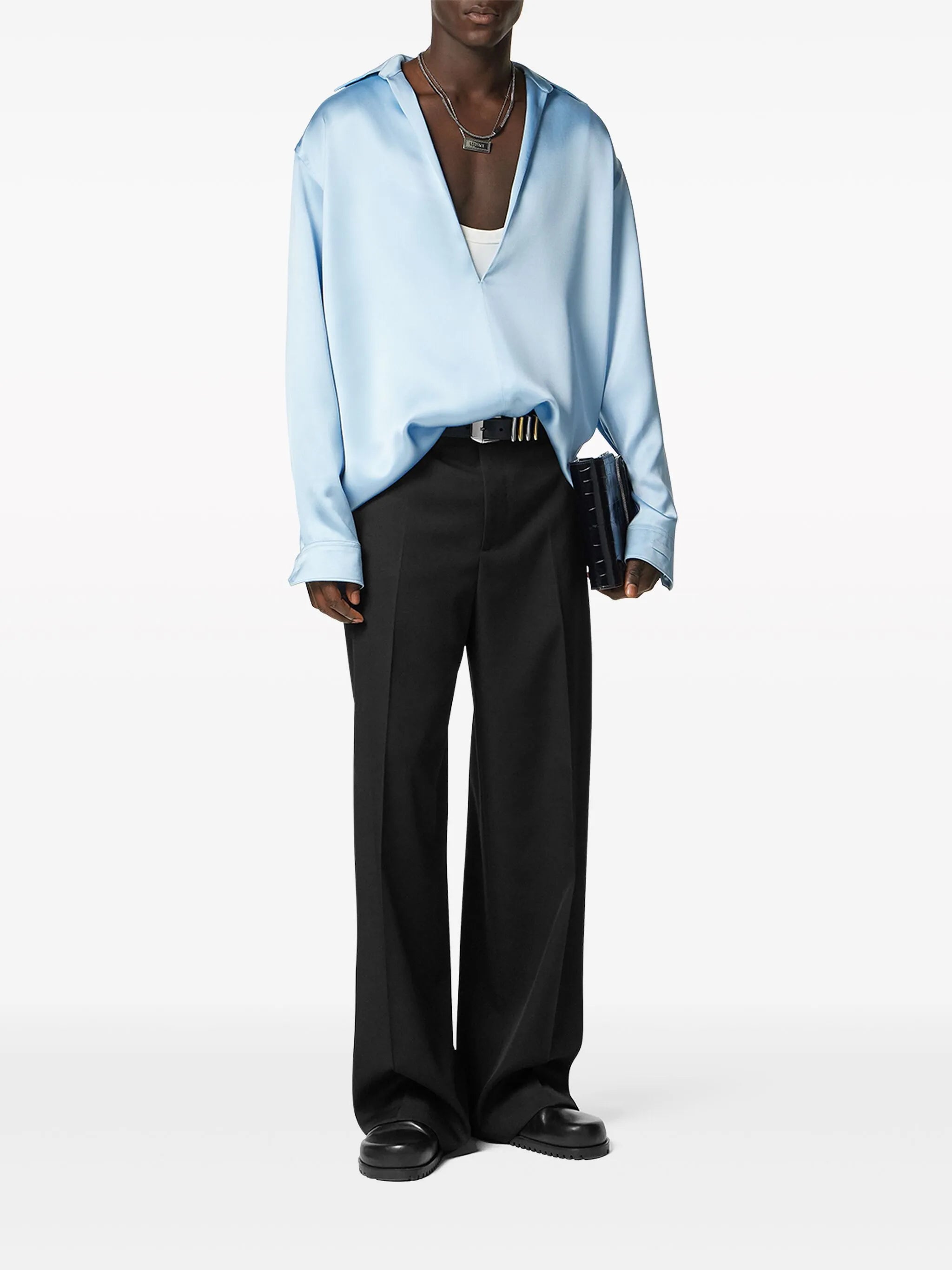 wide-leg virgin-wool trousers