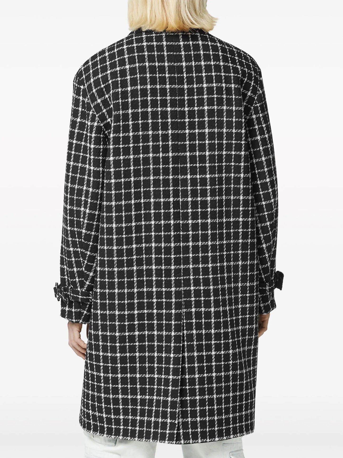 checked single-breasted blazer
