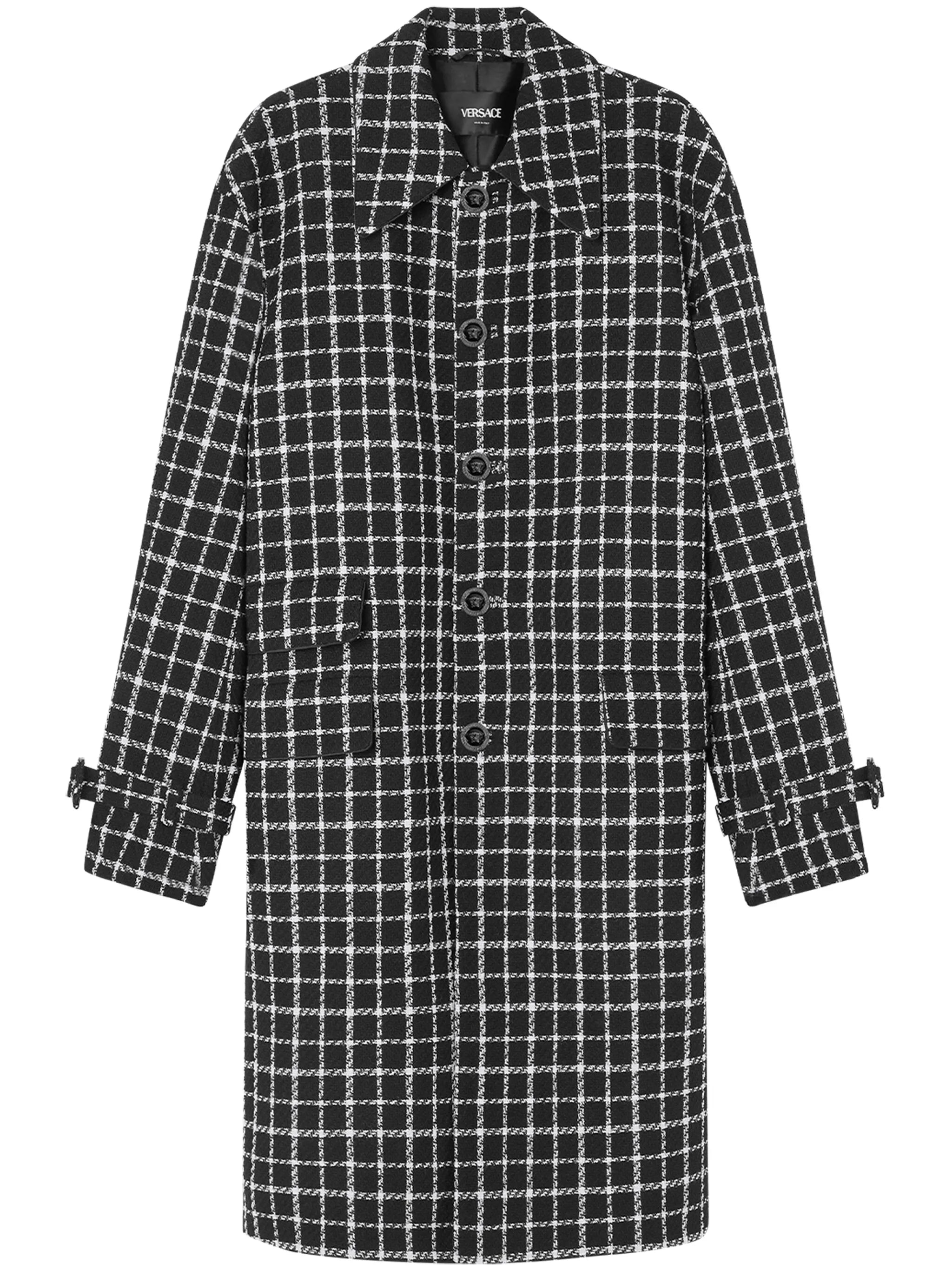 checked single-breasted blazer