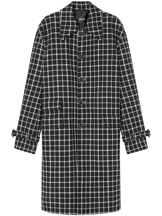 checked single-breasted blazer