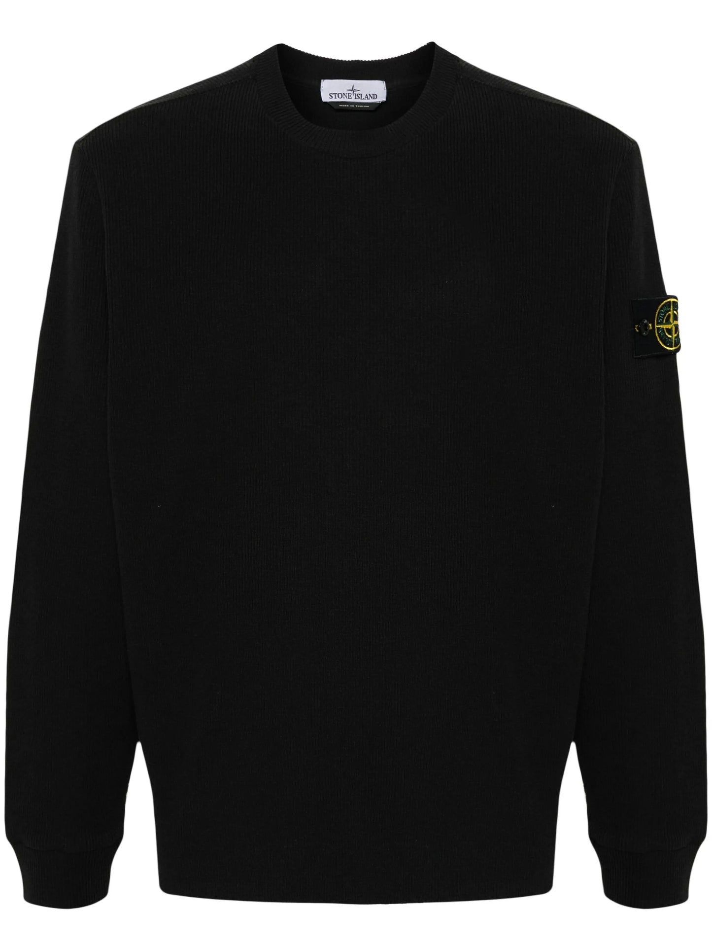 Compass-badge ribbed sweatshirt