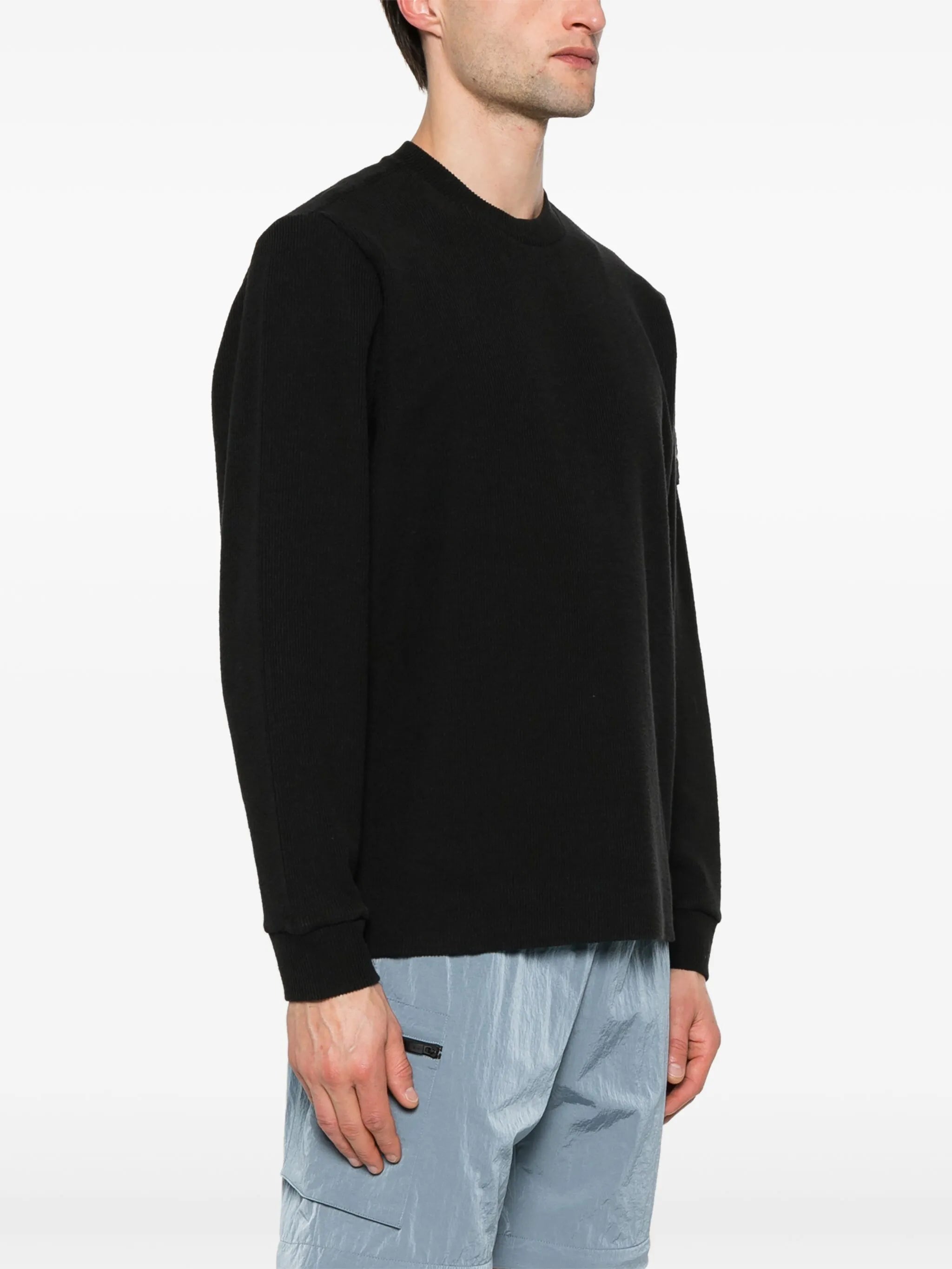 Compass-badge ribbed sweatshirt
