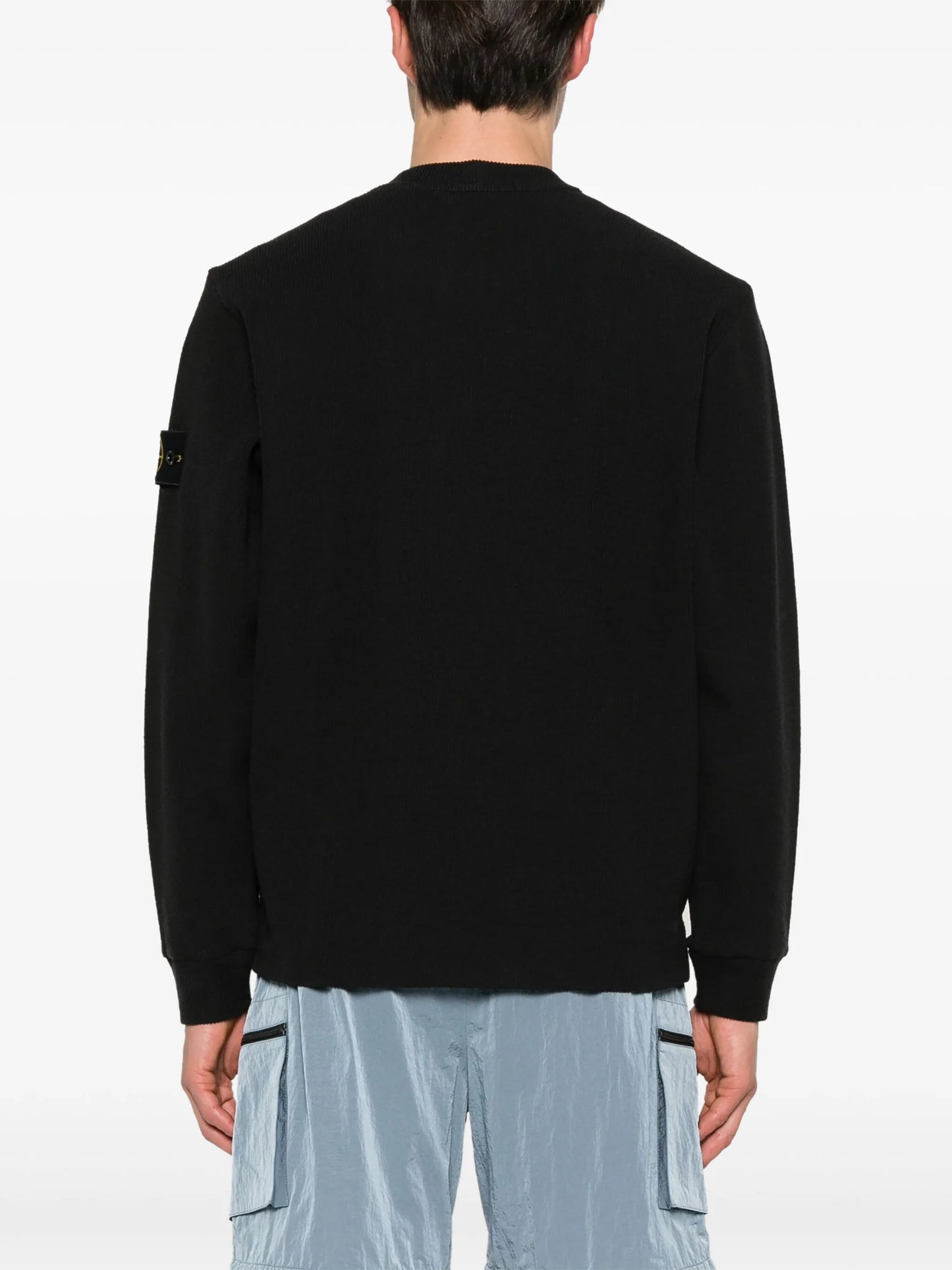 Compass-badge ribbed sweatshirt