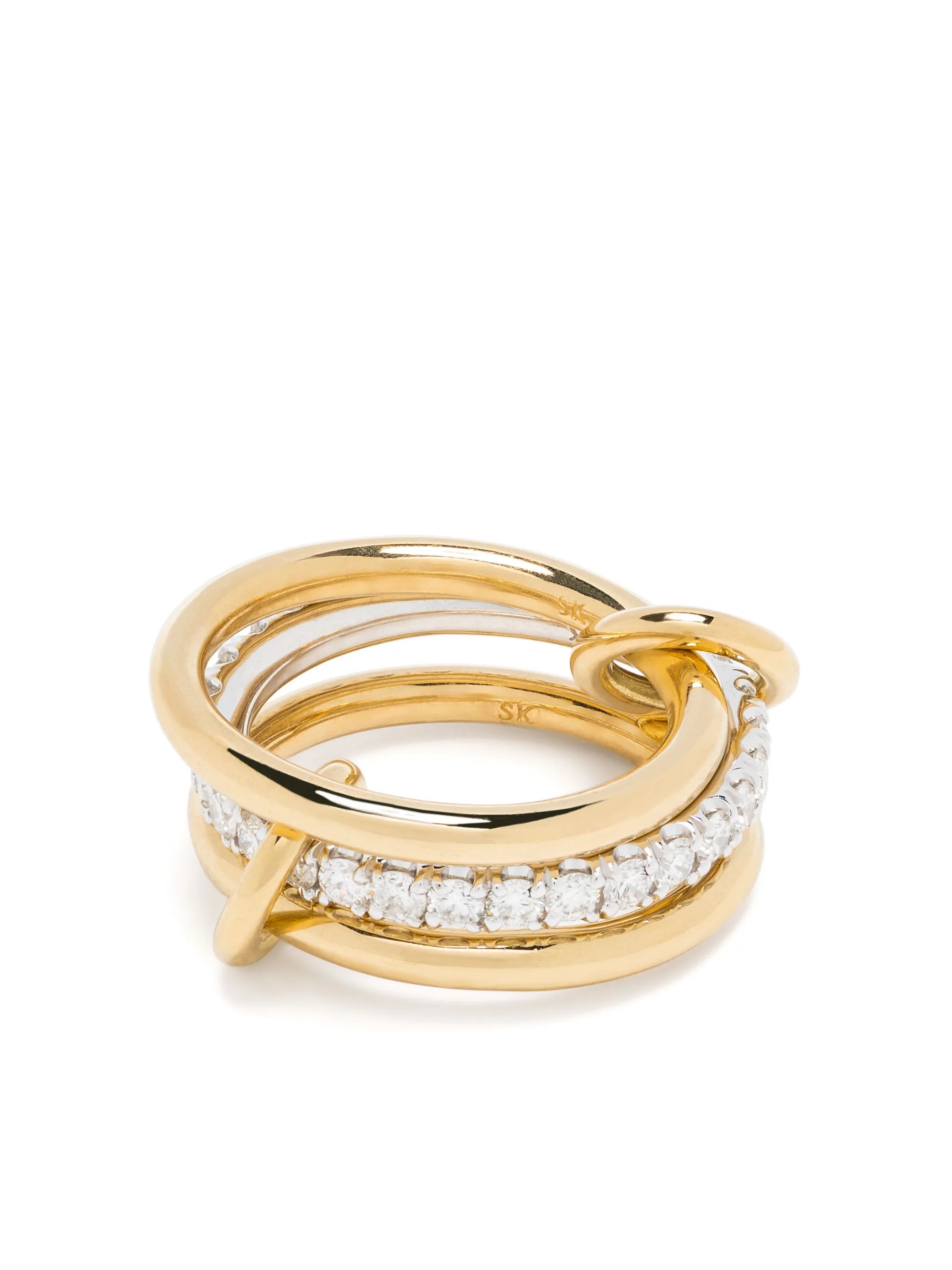 18kt gold Eros diamond linked ring