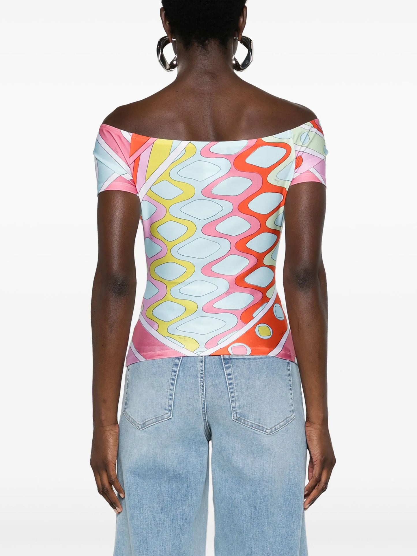 Vivara-print off-shoulder top