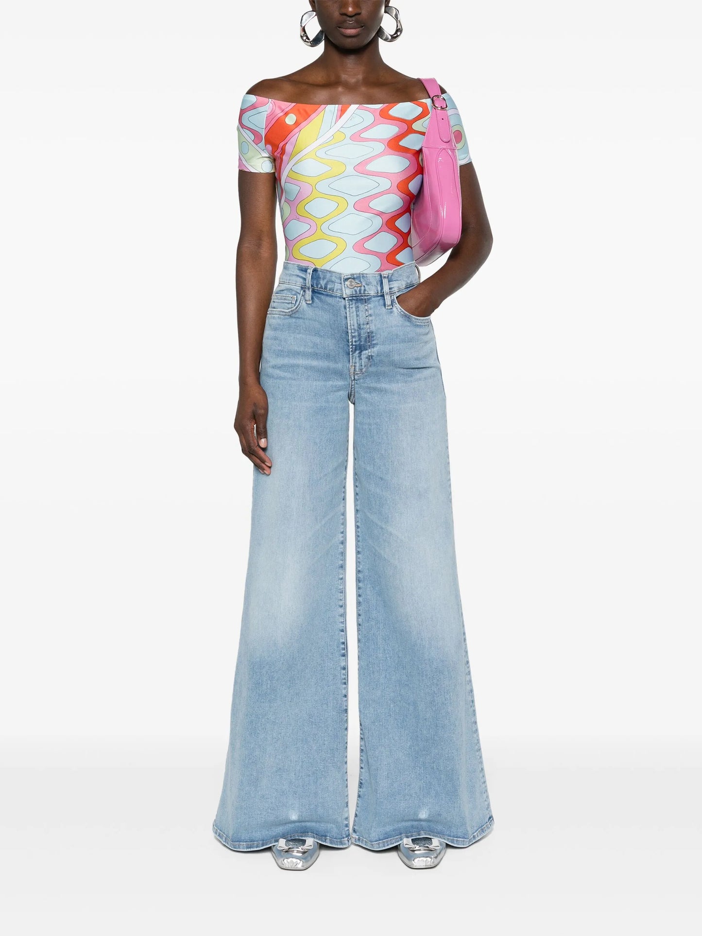 Vivara-print off-shoulder top
