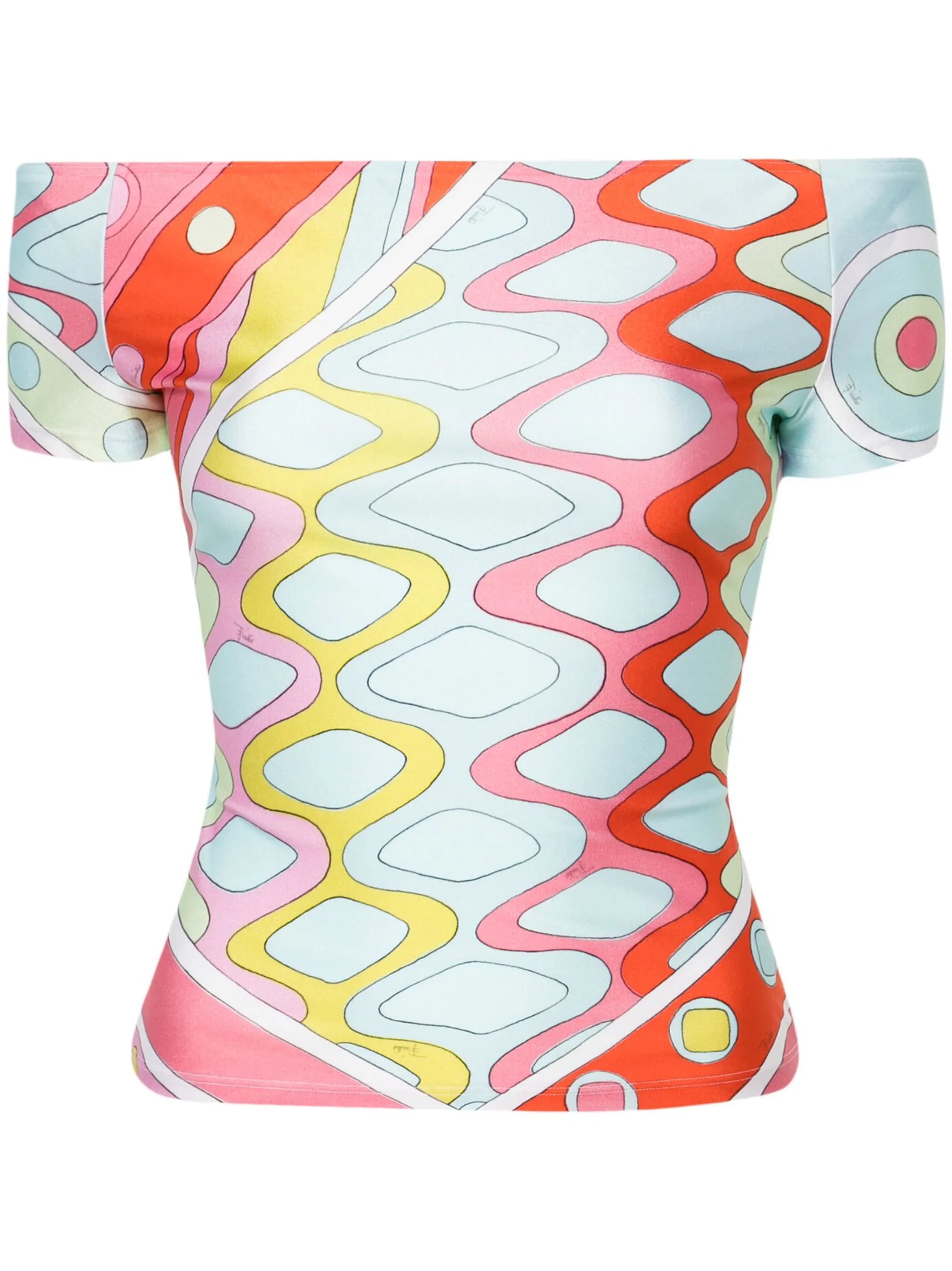 Vivara-print off-shoulder top