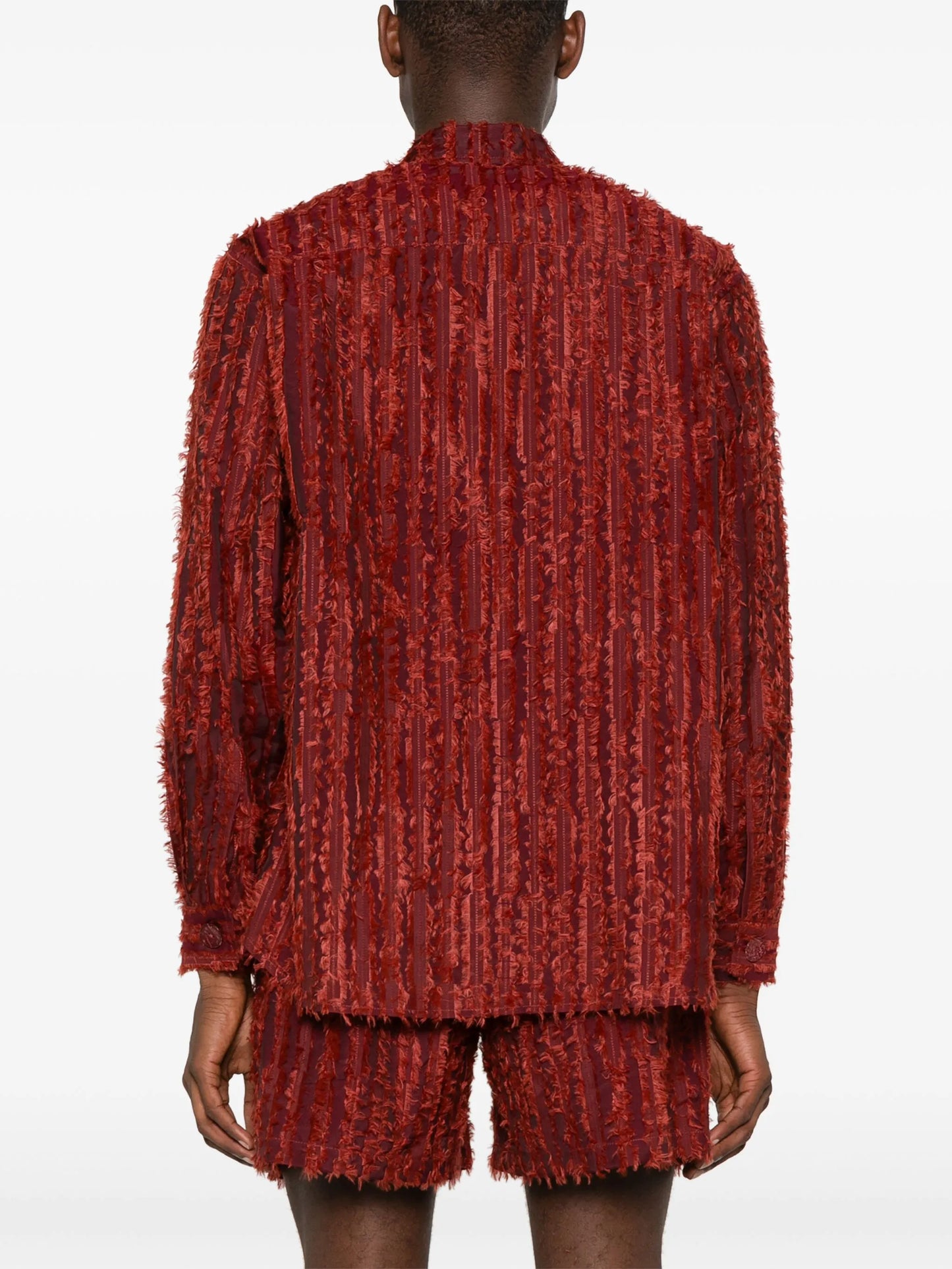 frayed striped shirt