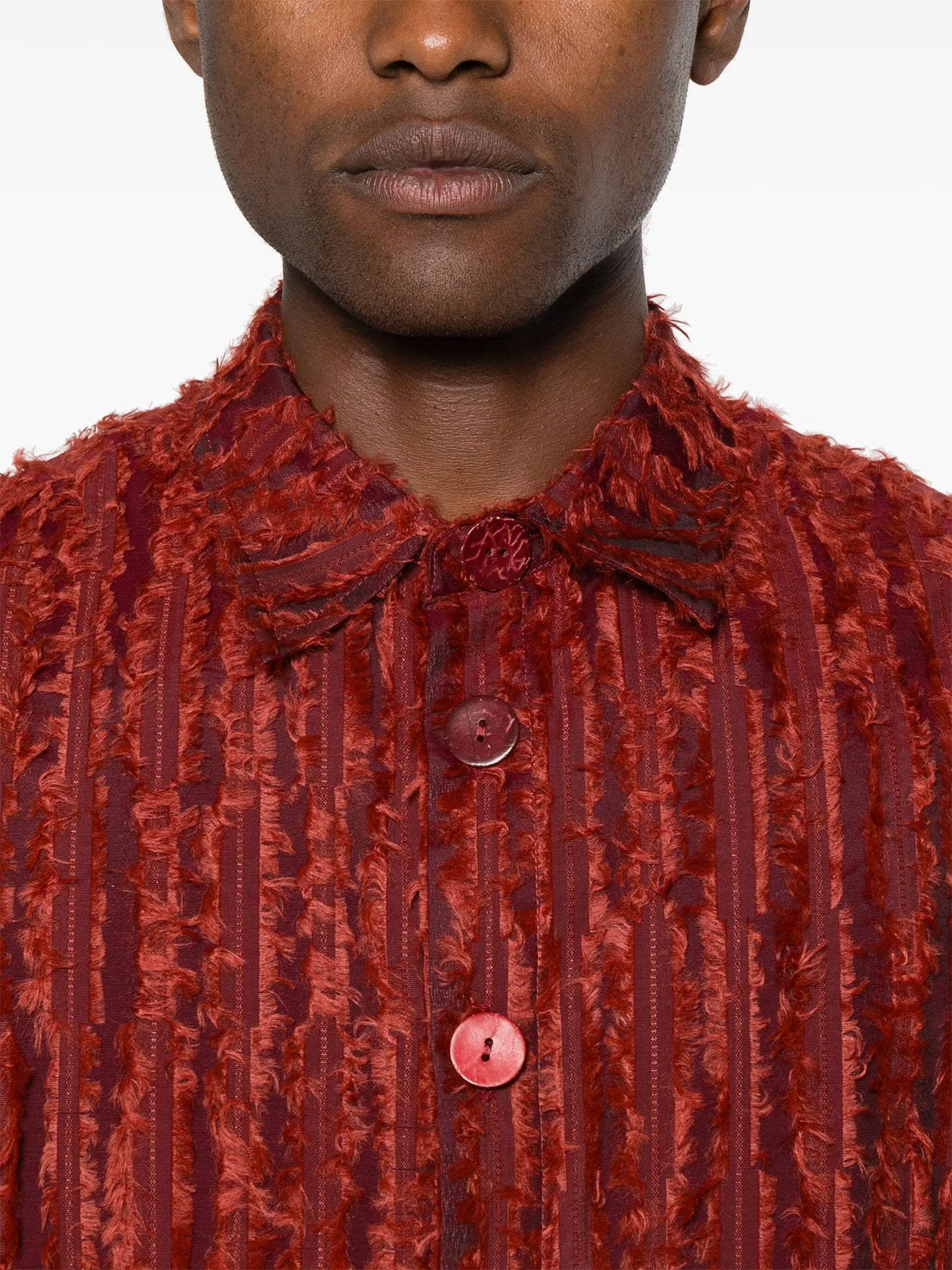 frayed striped shirt