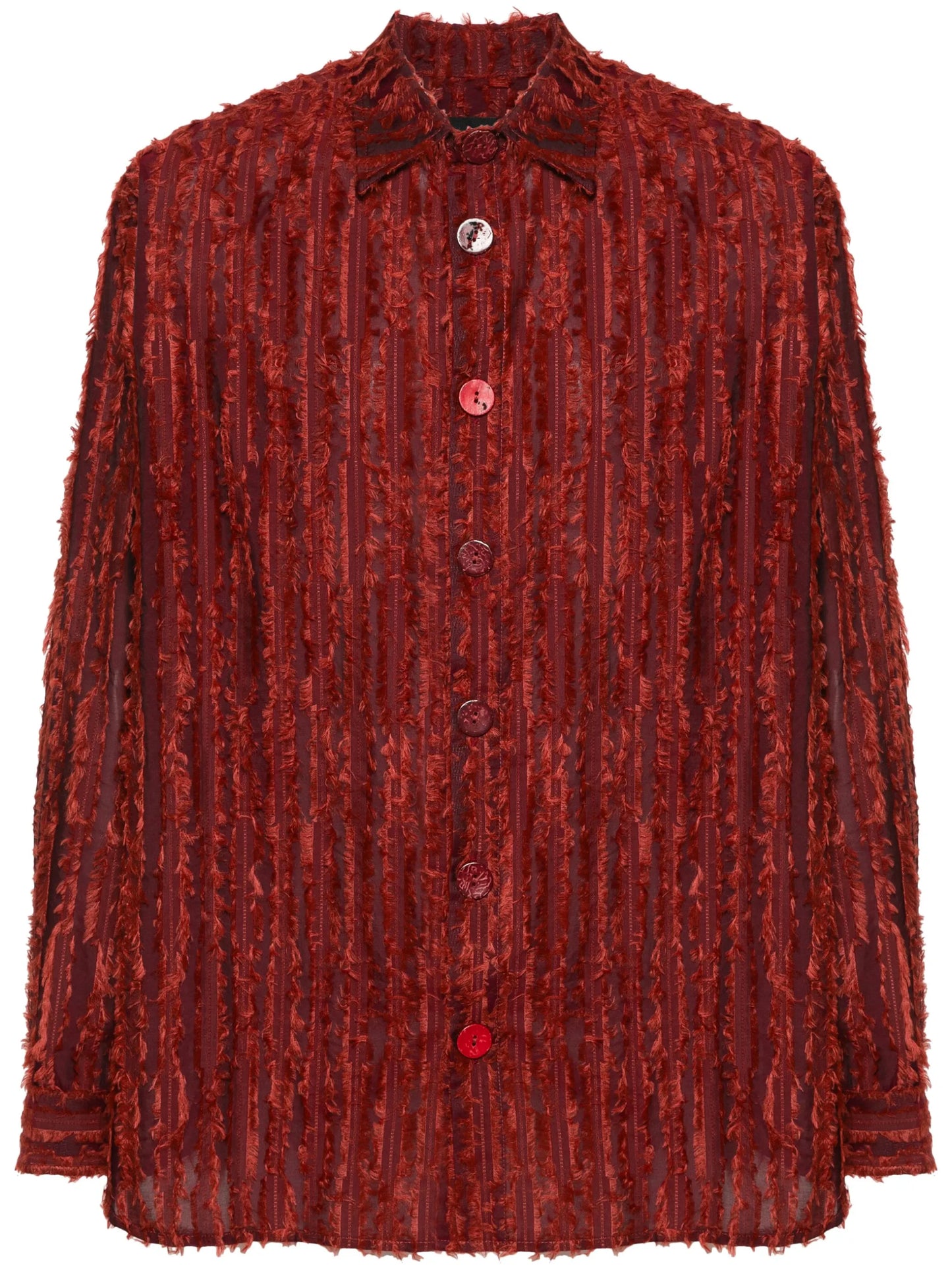 frayed striped shirt
