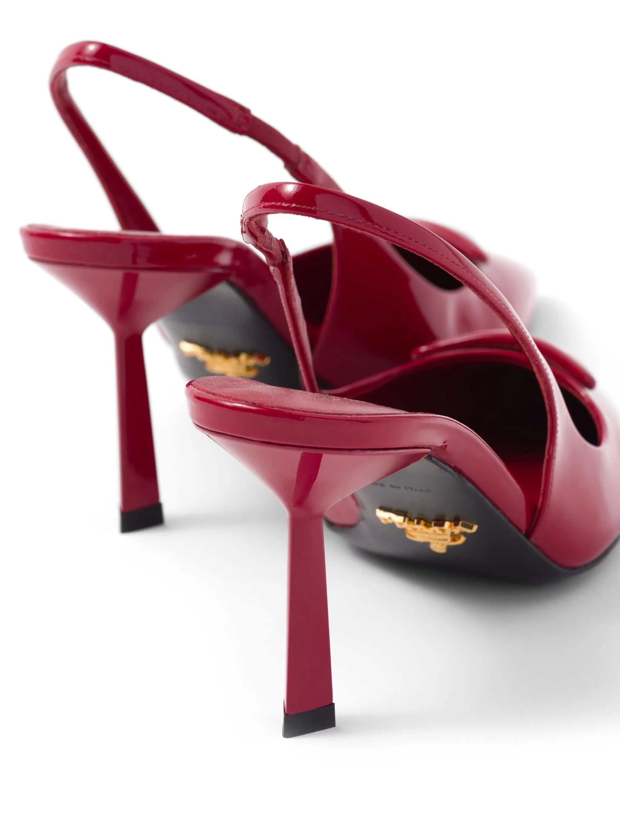triangle-logo 75mm slingback pumps