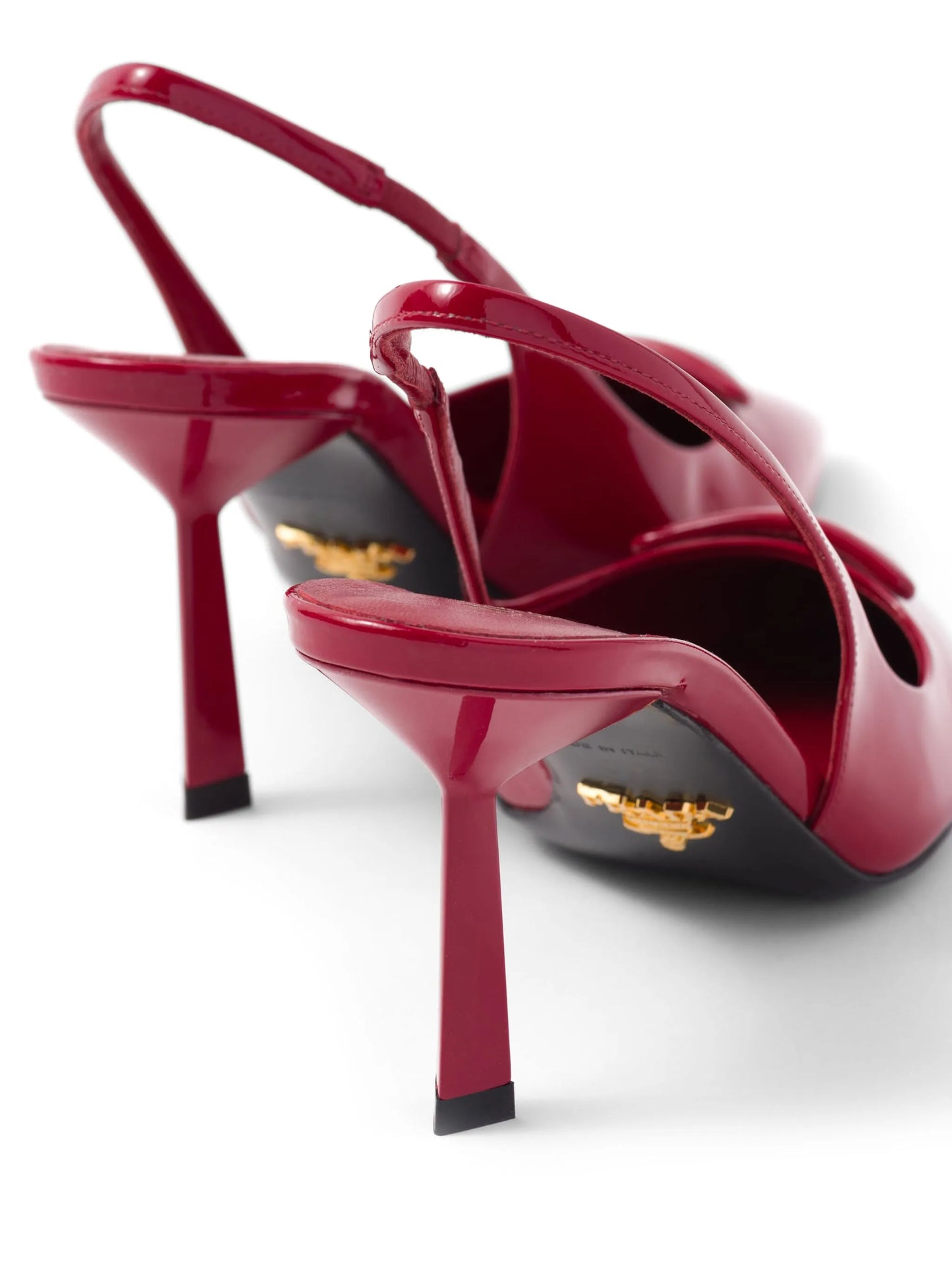 triangle-logo 75mm slingback pumps