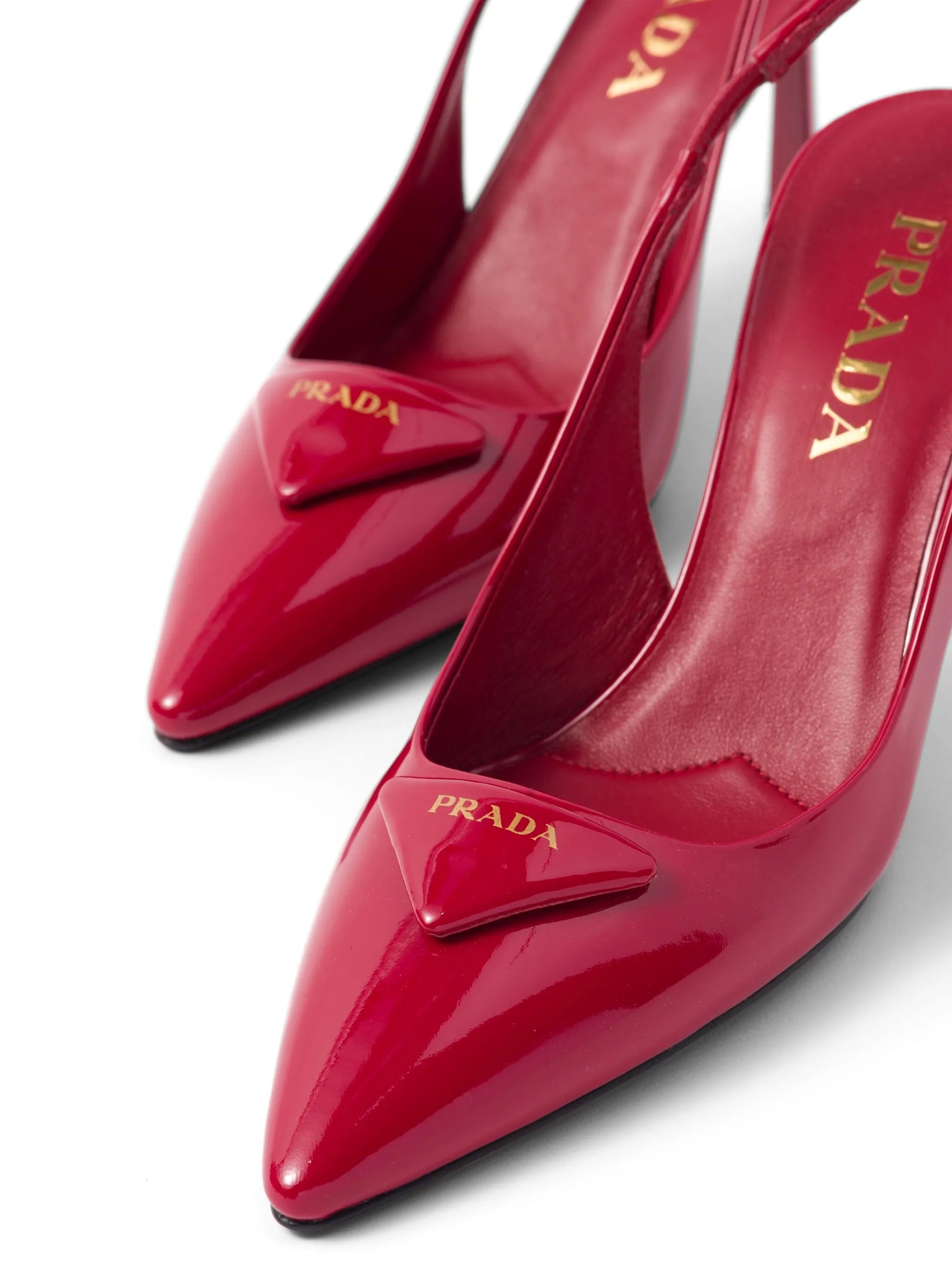 triangle-logo 75mm slingback pumps