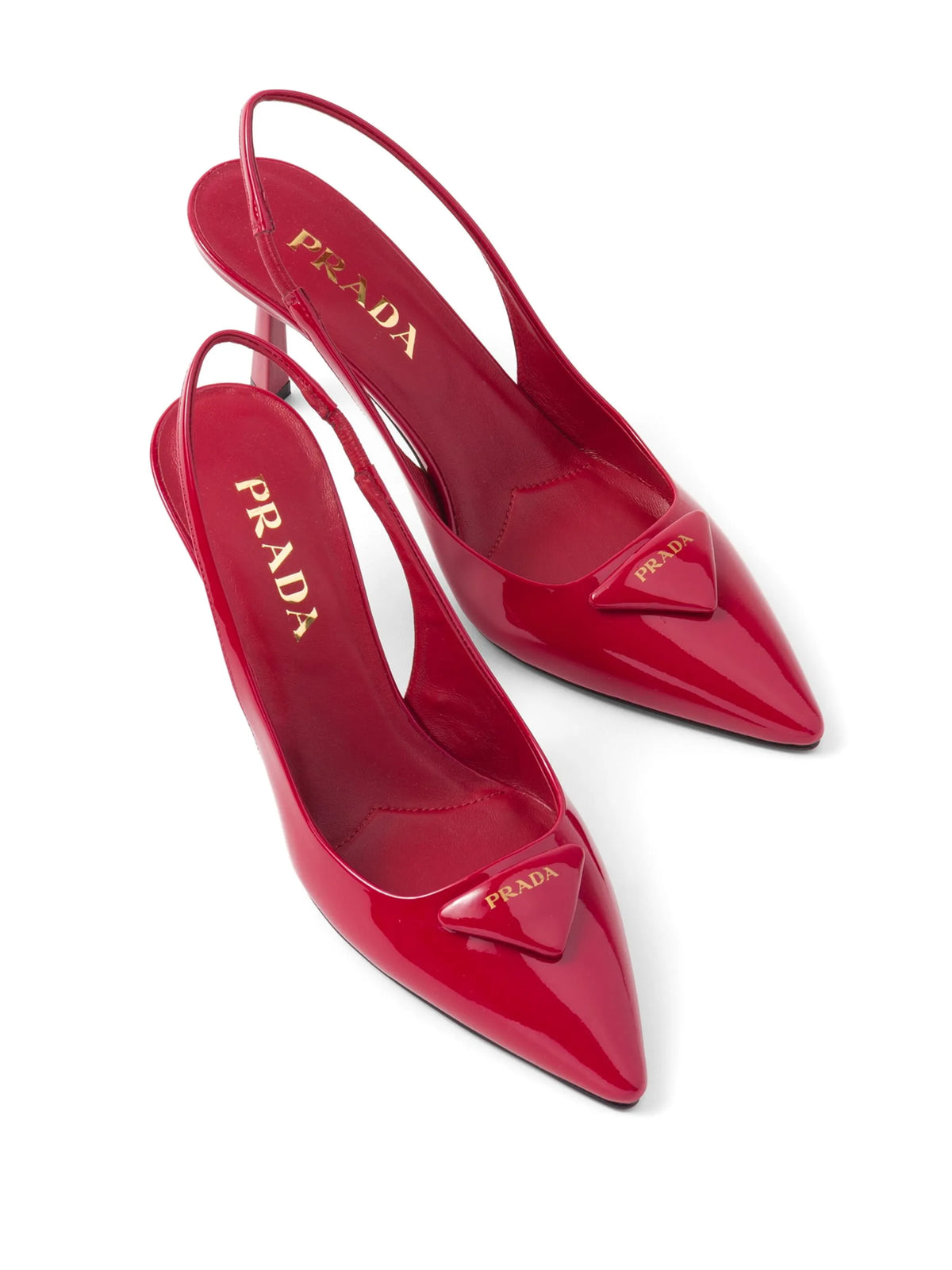 triangle-logo 75mm slingback pumps