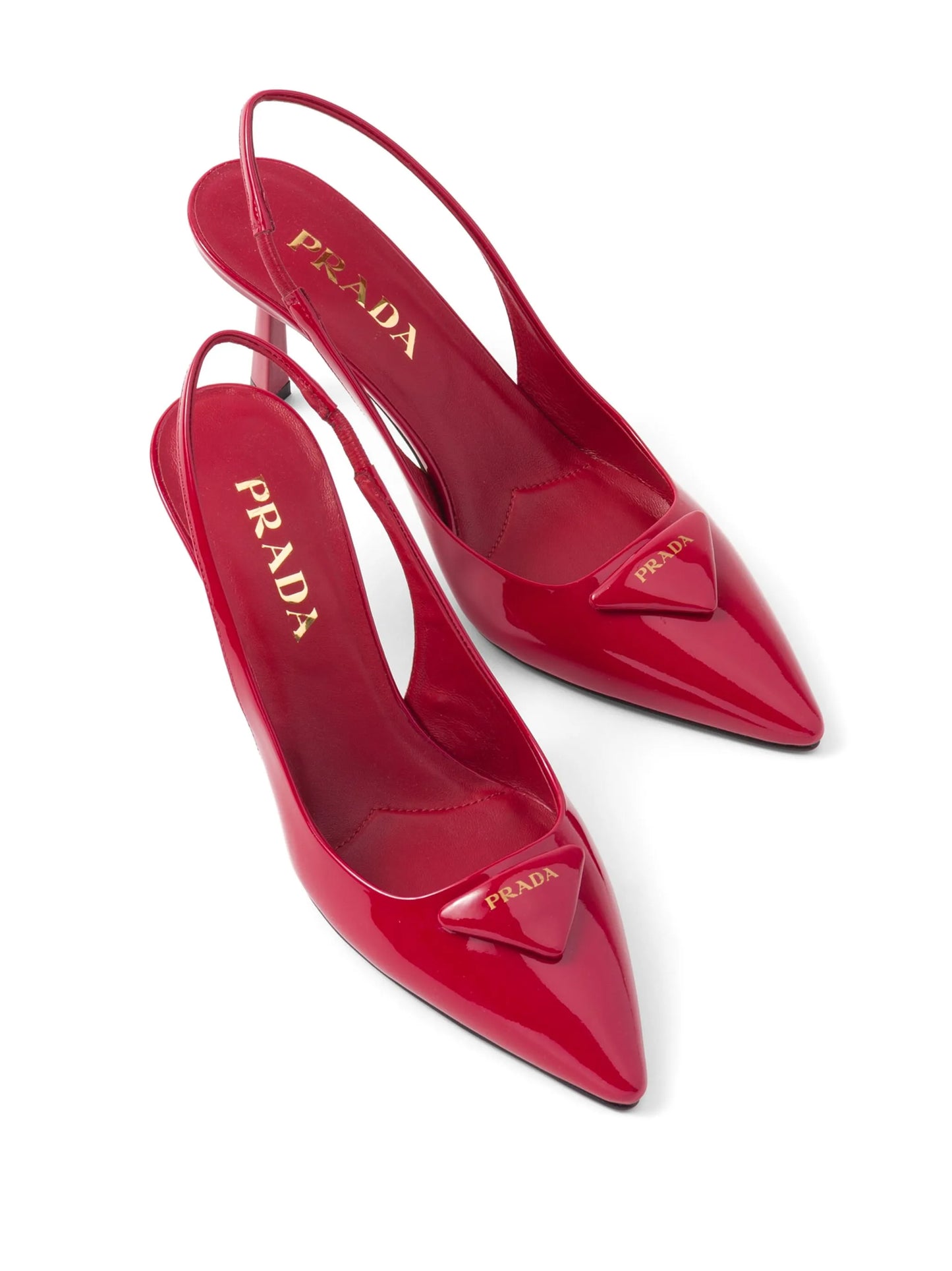 triangle-logo 75mm slingback pumps