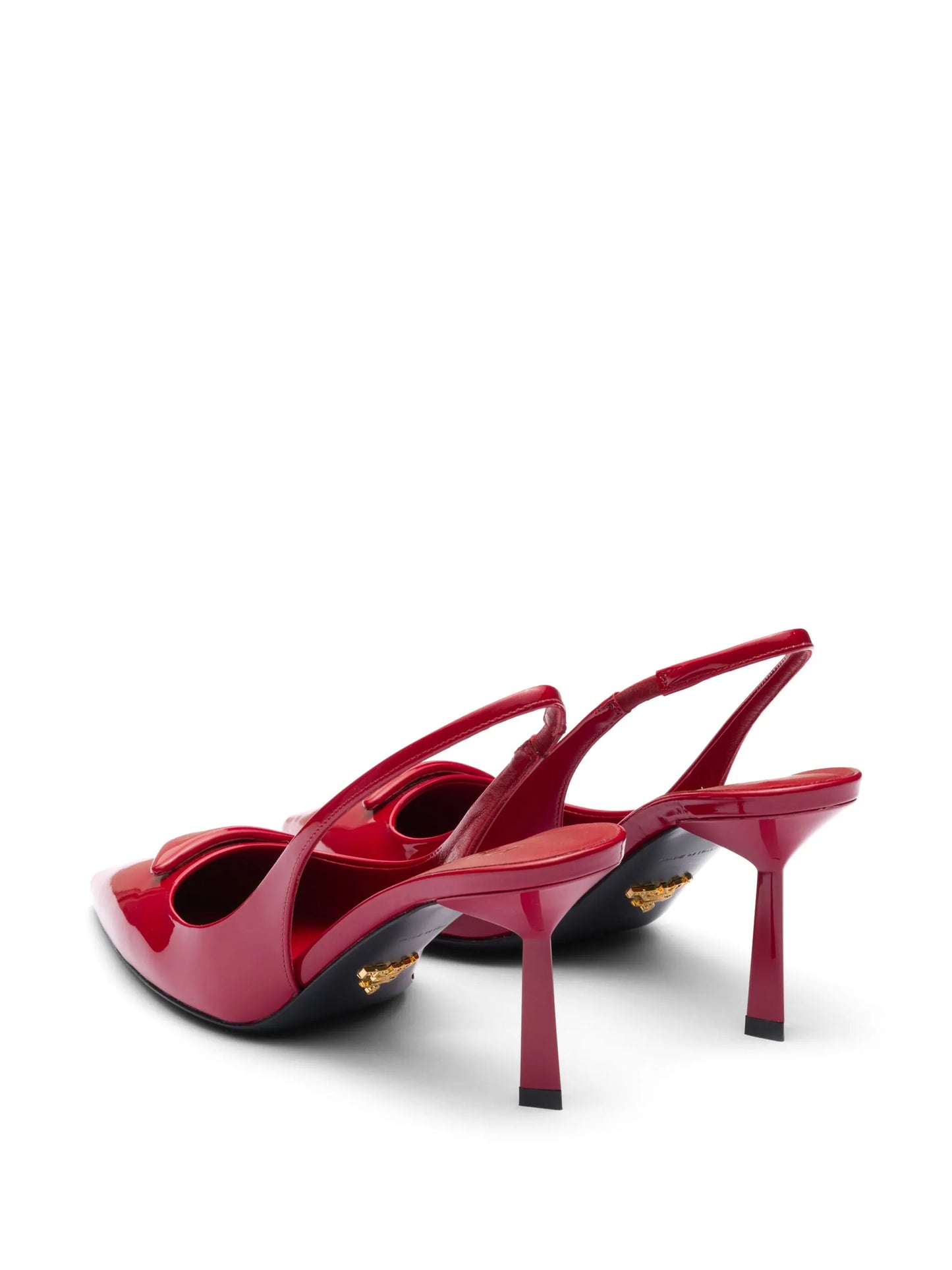 triangle-logo 75mm slingback pumps