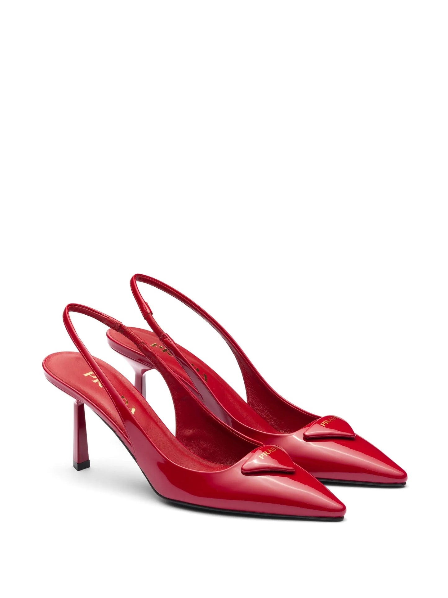 triangle-logo 75mm slingback pumps