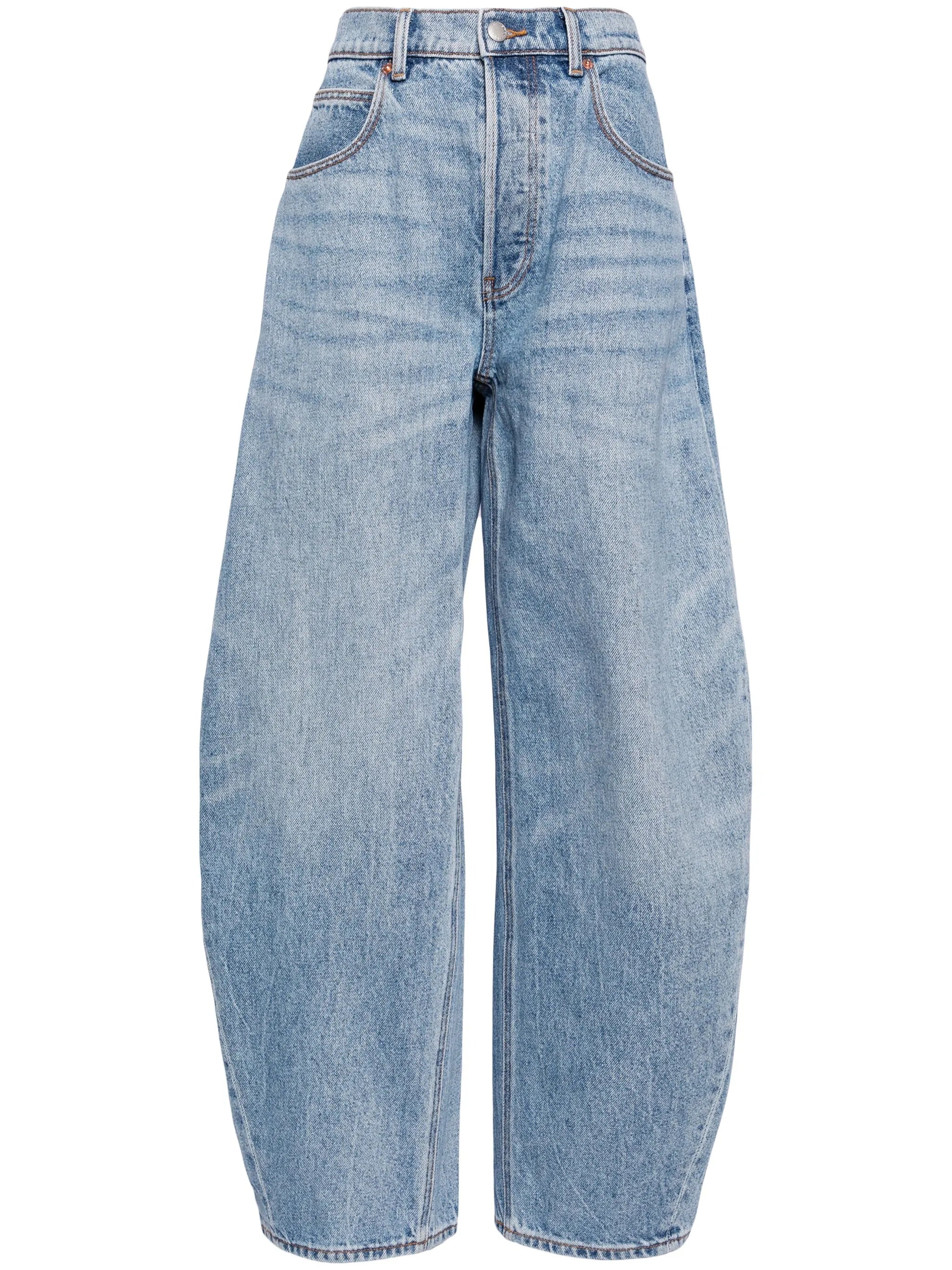 Rounded wide-leg jeans