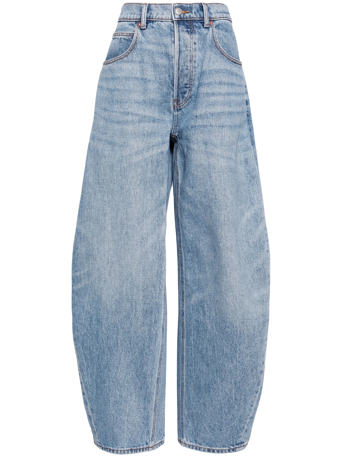 Rounded wide-leg jeans