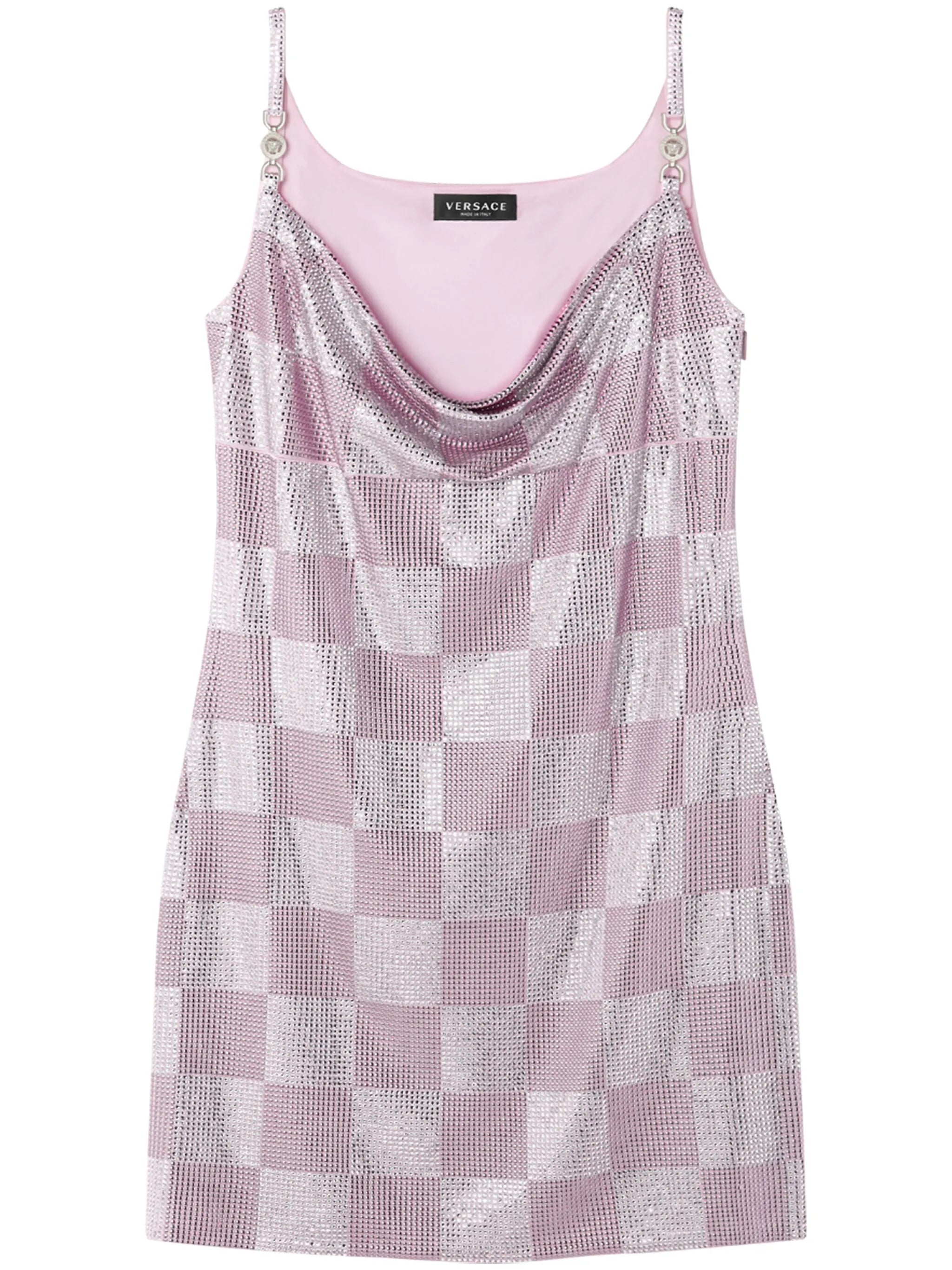 rhinestone checked minidress