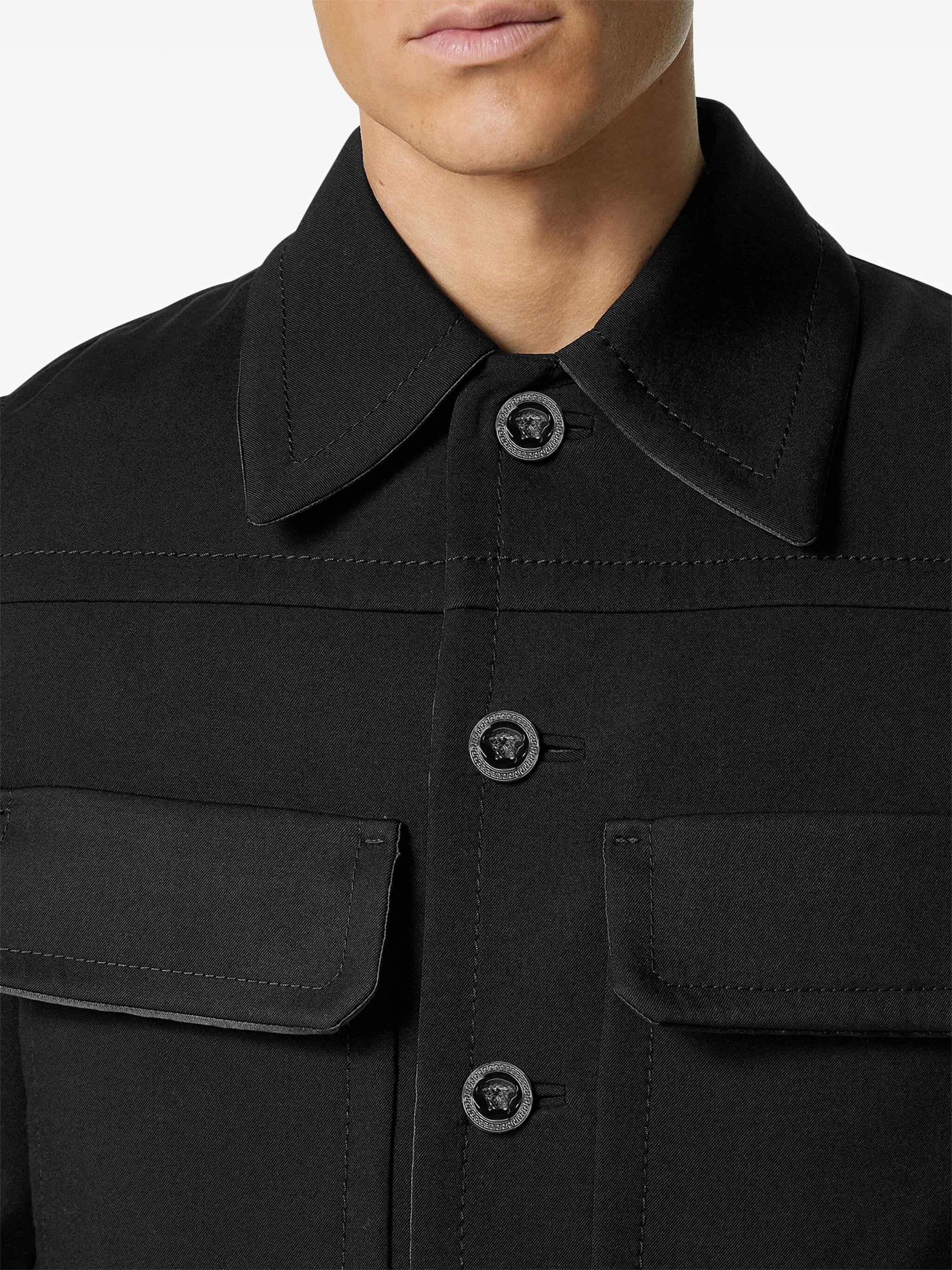 wool-blend twill blouson jacket