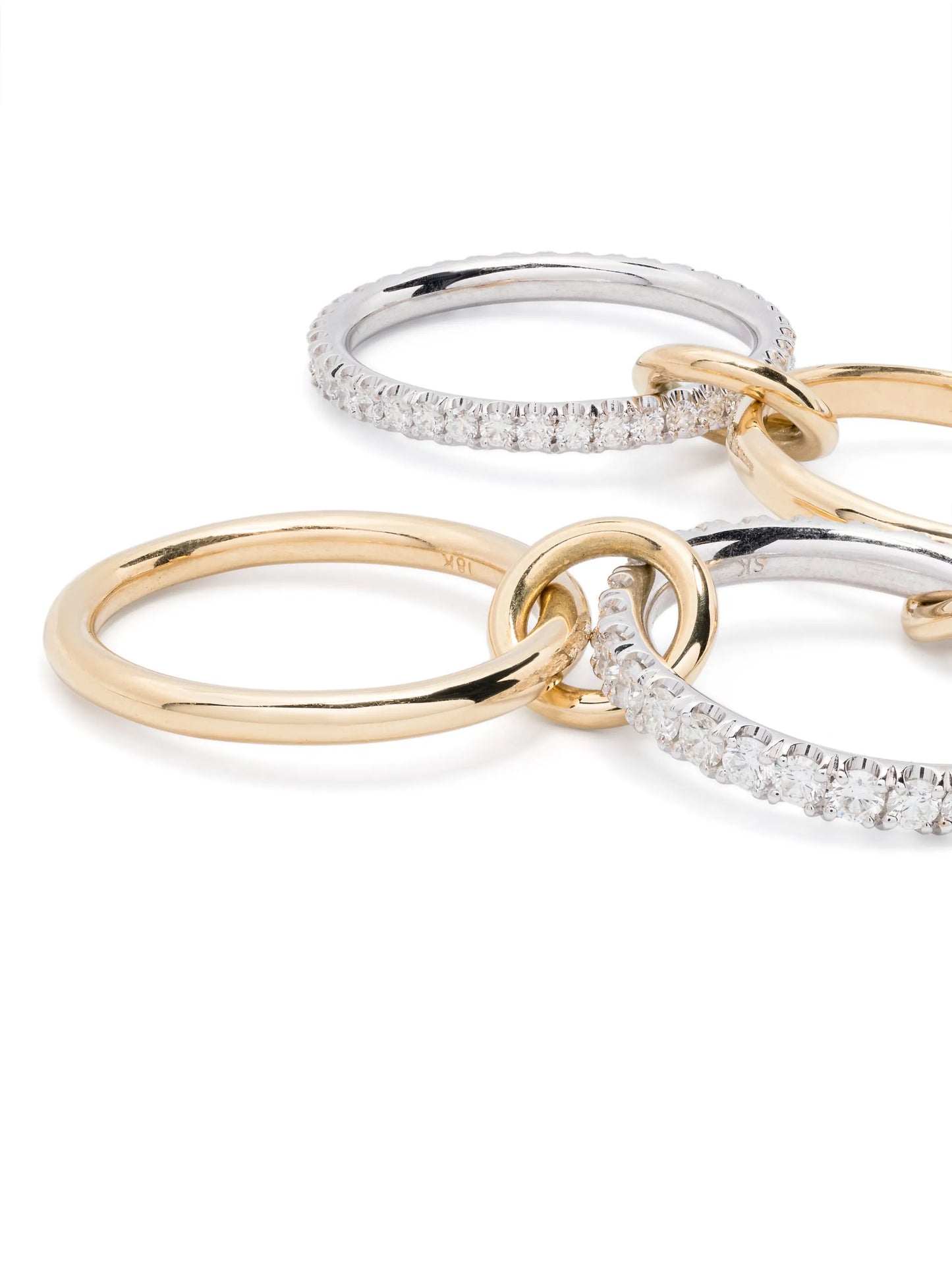 18kt gold Halley diamond linked ring