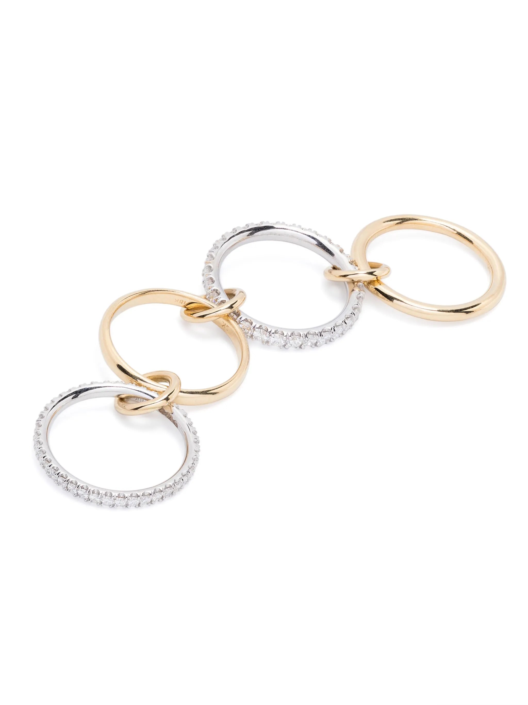 18kt gold Halley diamond linked ring
