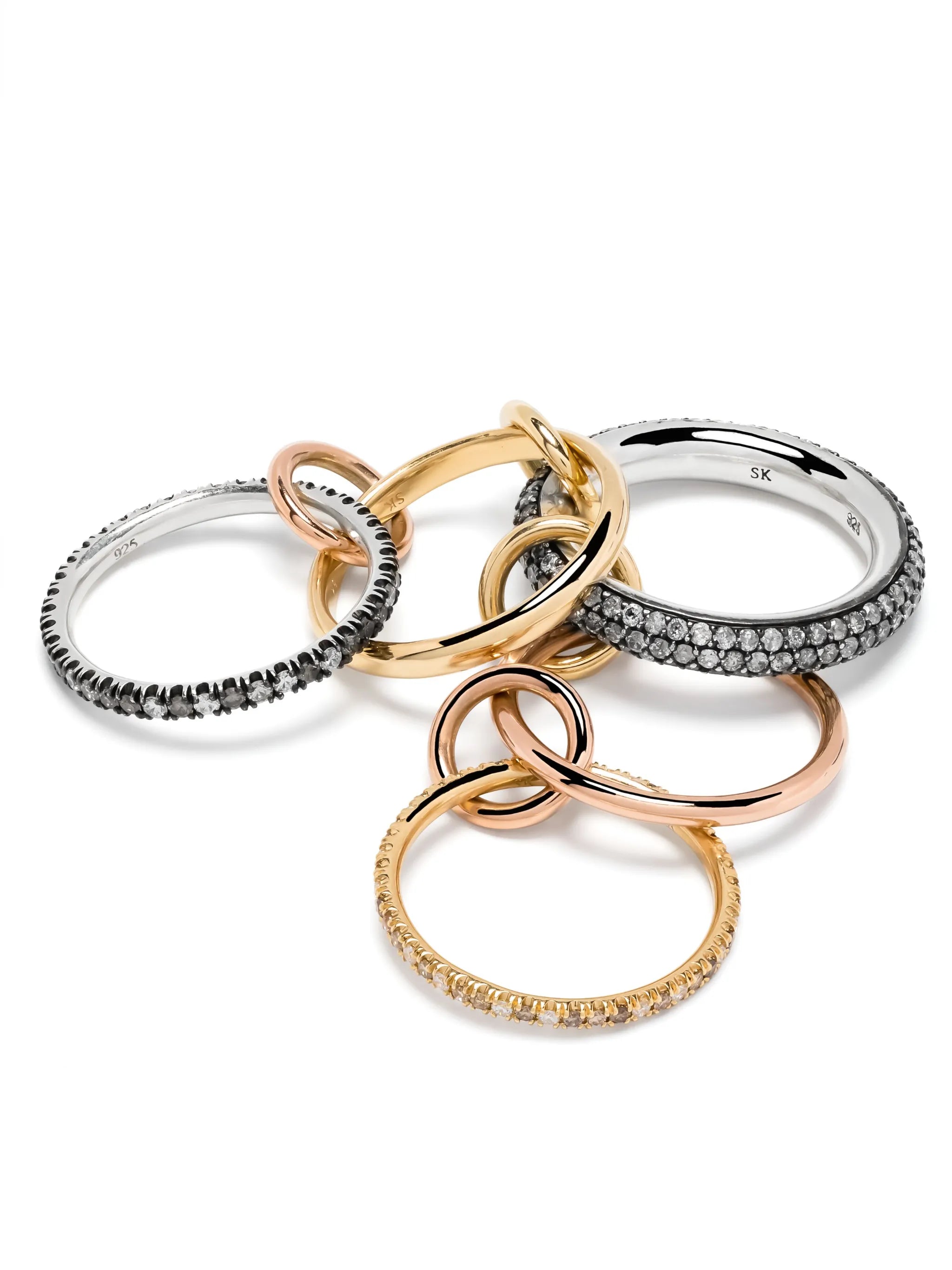 18kt gold and sterling silver Leo MX diamond ring