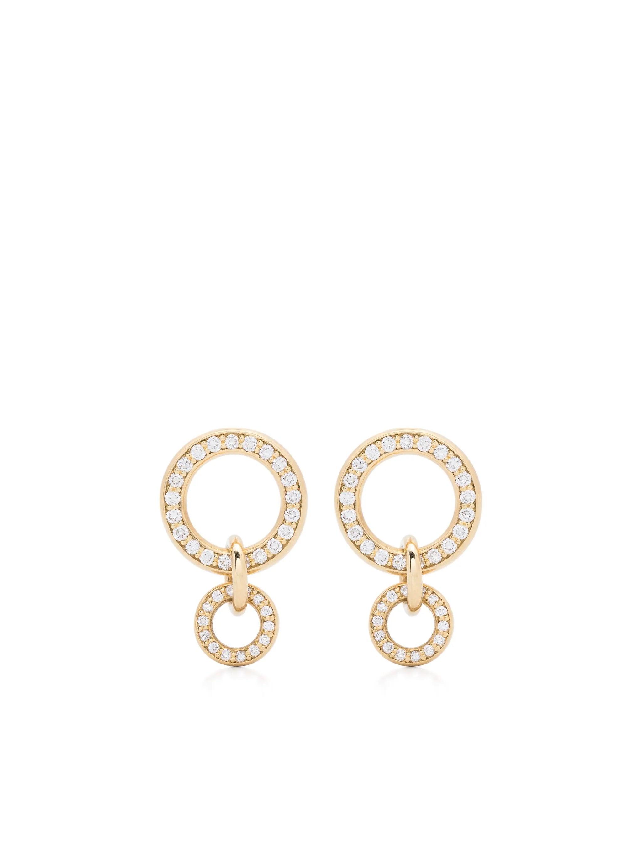 18kt yellow gold Canis YG diamond hoop earrings