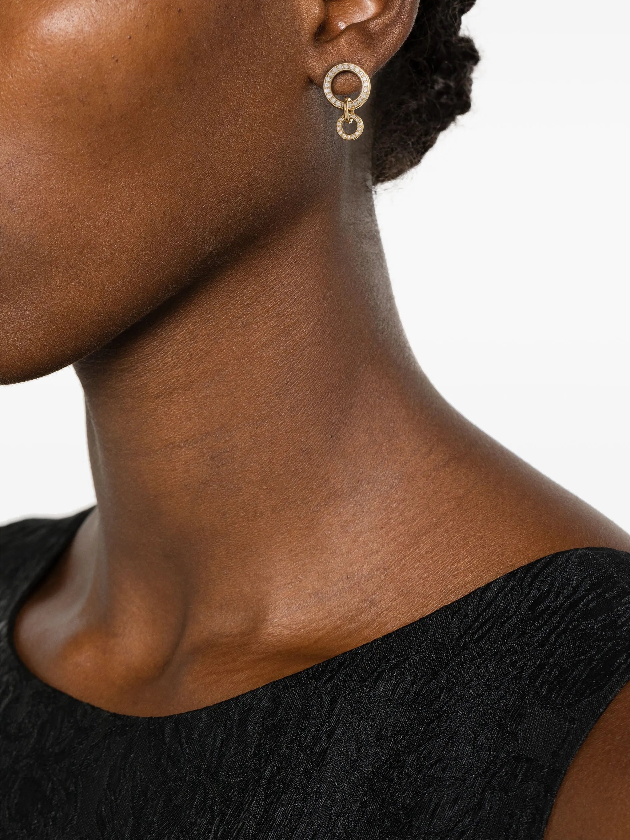 18kt yellow gold Canis YG diamond hoop earrings