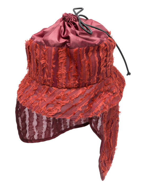 frayed-detail ripstop bucket hat