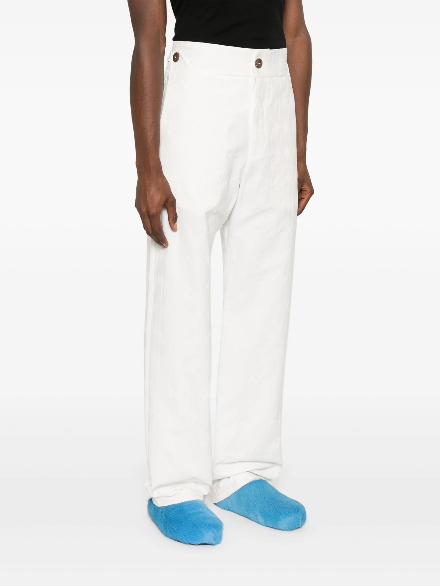 monogram-jacquard straight-leg trousers