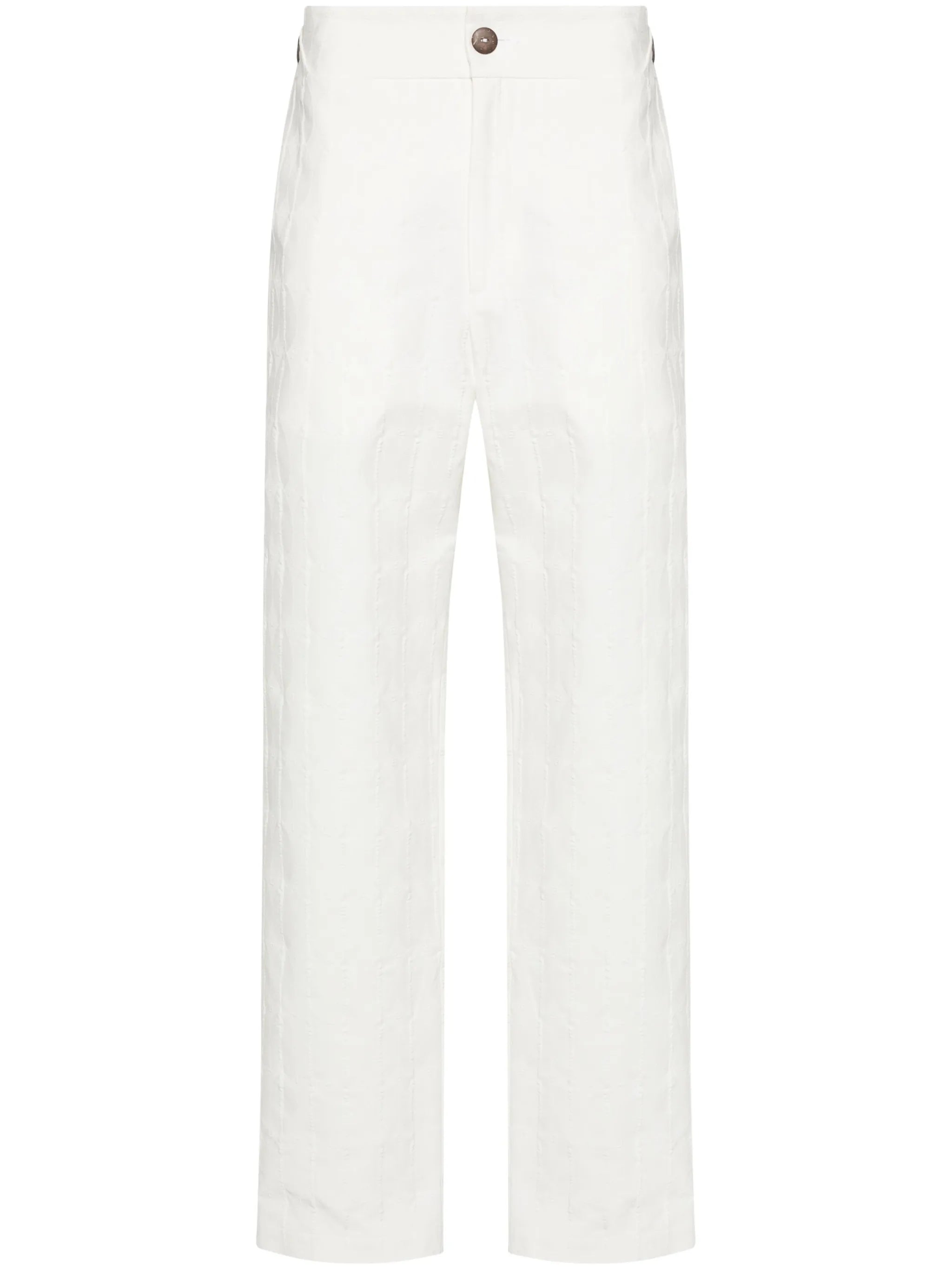 monogram-jacquard straight-leg trousers