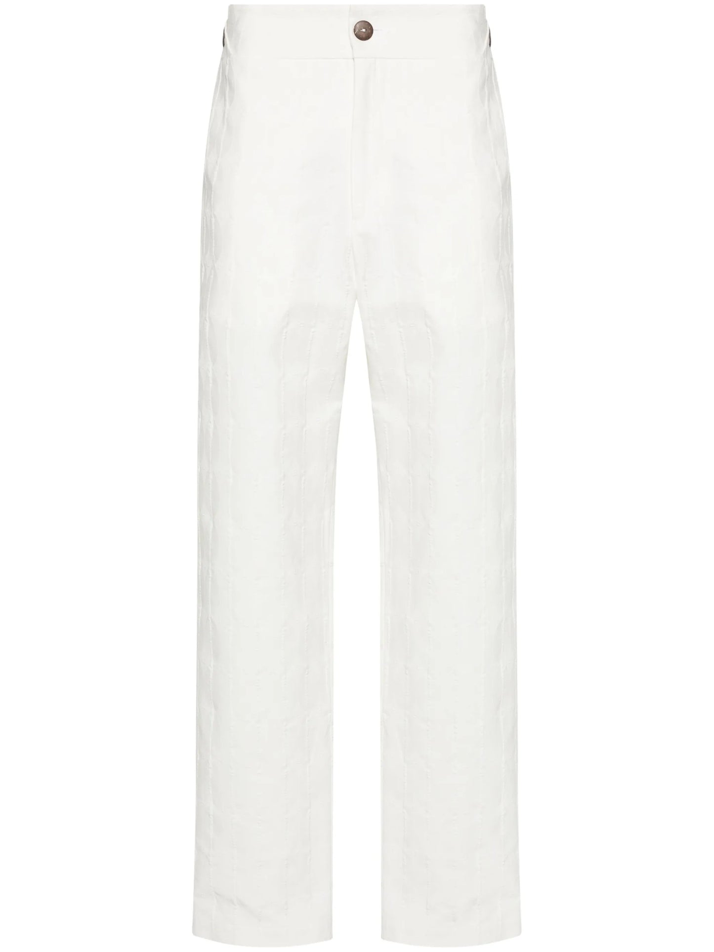 monogram-jacquard straight-leg trousers